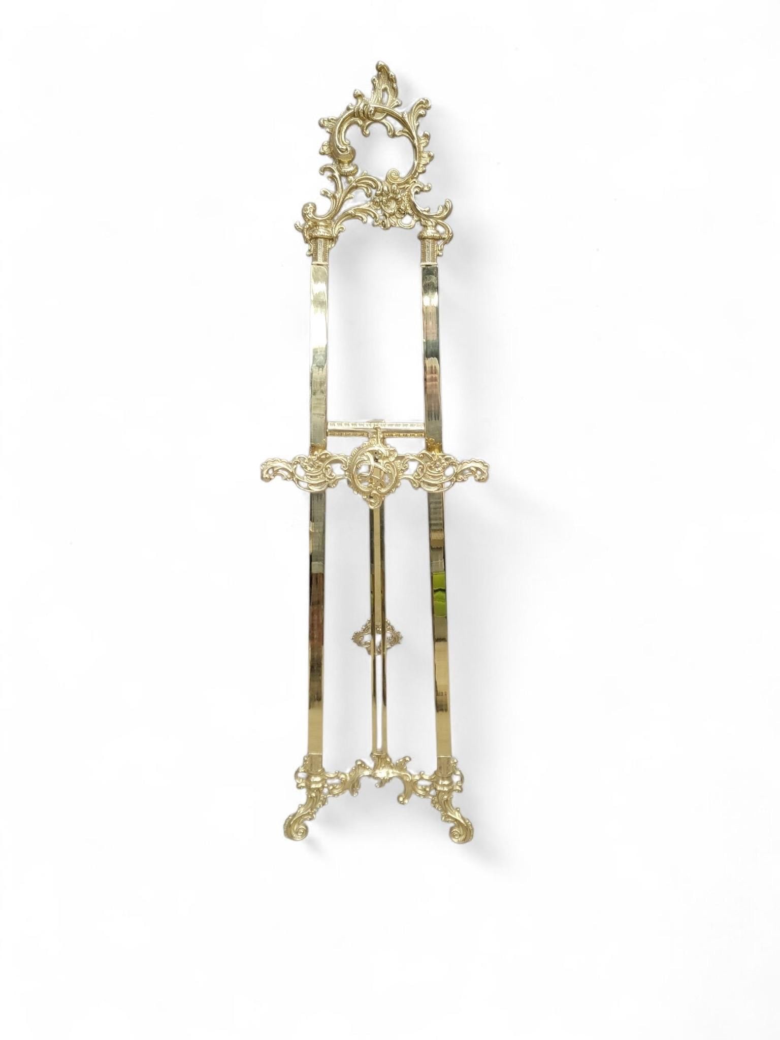 Vintage Italian Rococo Style Brass Painting Easel - 6