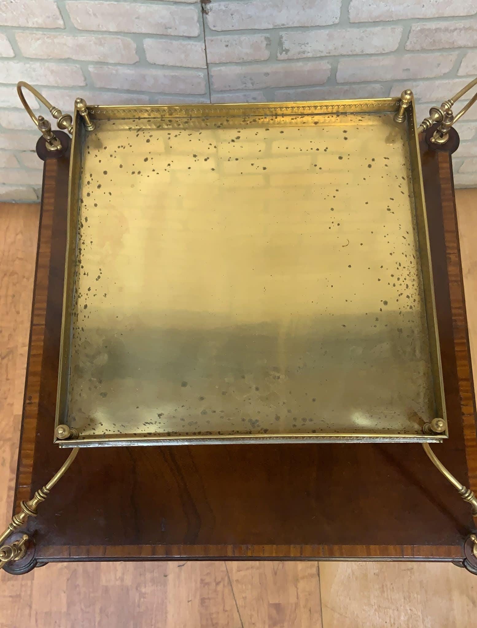Antique Weiman Heirloom French Louis Style Brass Mounted Tray Table - 4