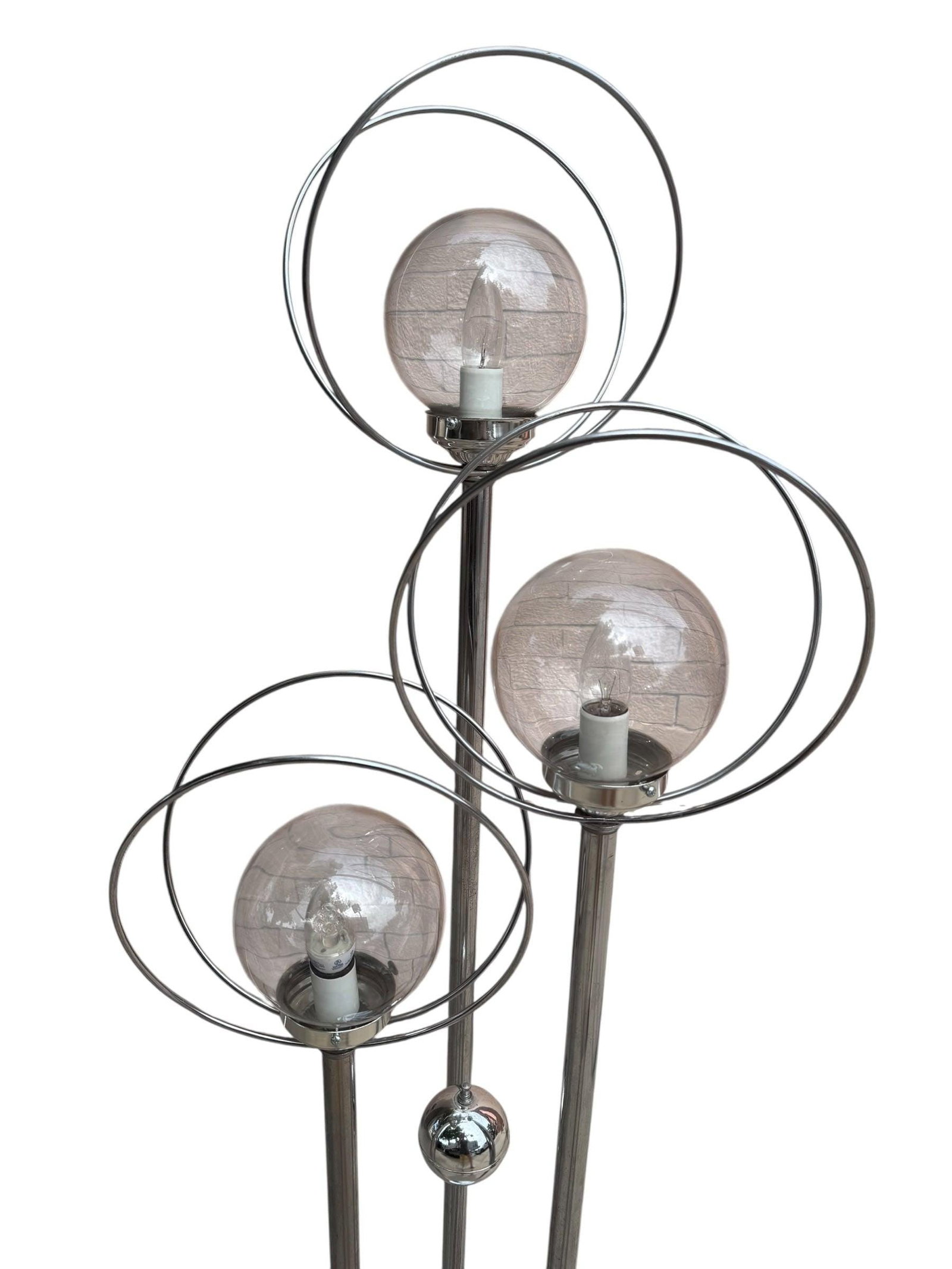 MCM Chrome 3 Light Orb Floor Lamp - 3