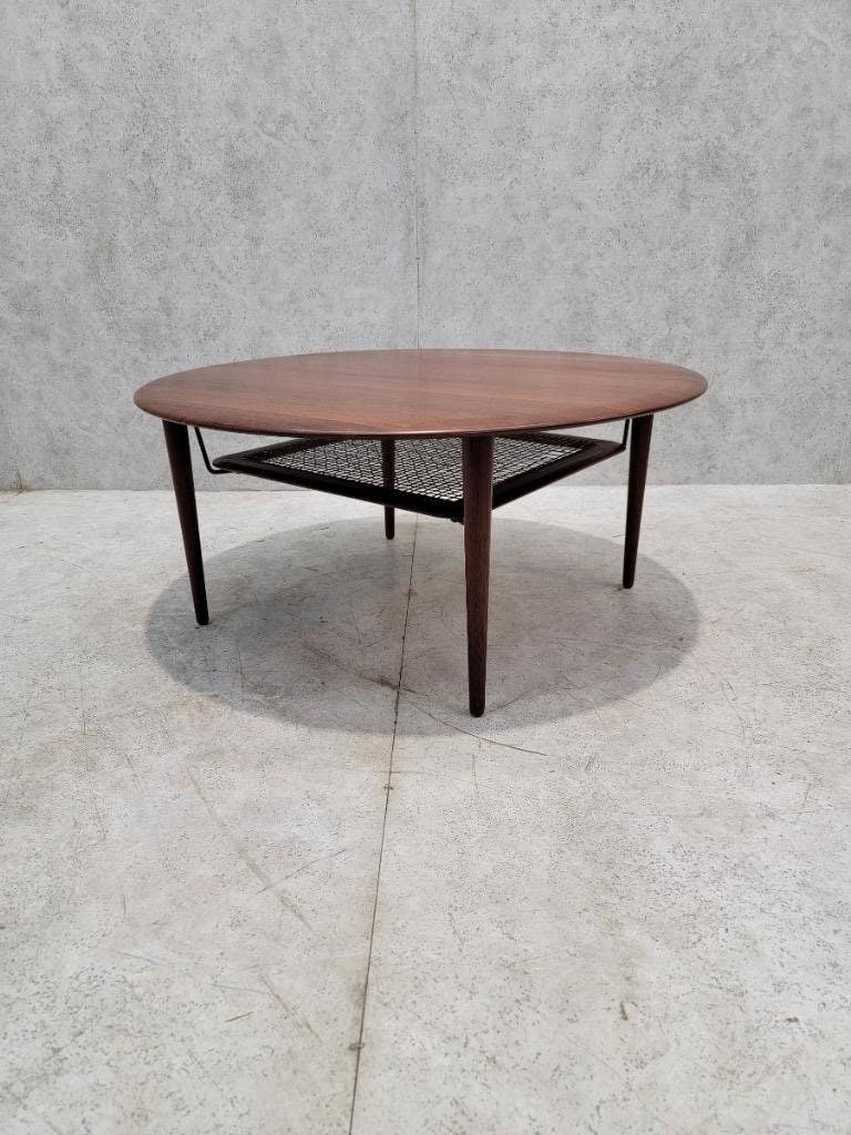 Vintage Danish France and Son Teak and Rattan Coffee Table - 2