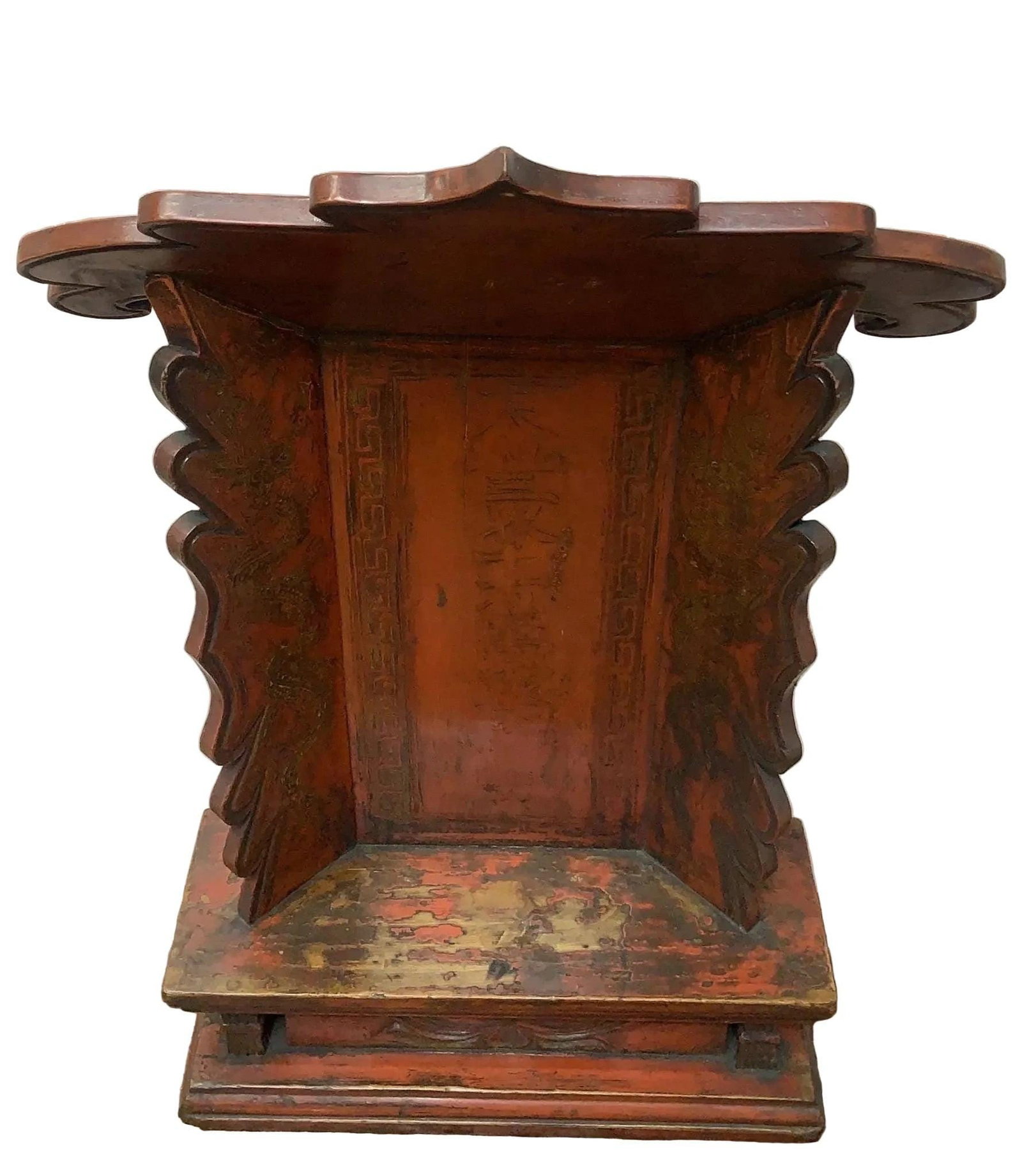 Antique Chinese Red Elm Ancestral Shrine - 3