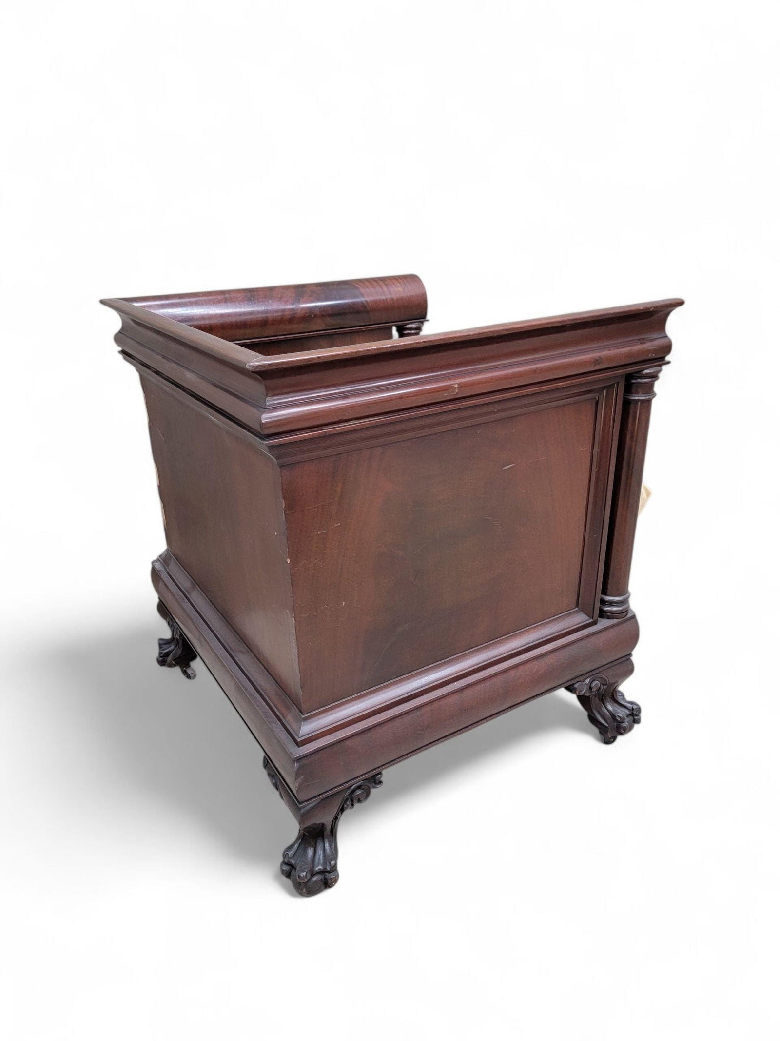 Antique English Colonial Mahogany Cube Chair - 2