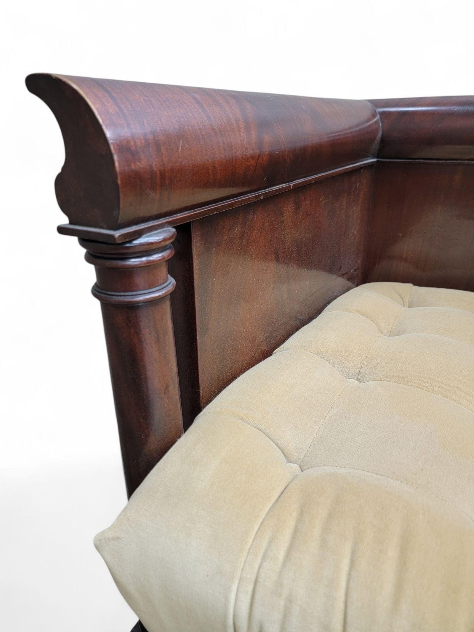 Antique English Colonial Mahogany Cube Chair - 3