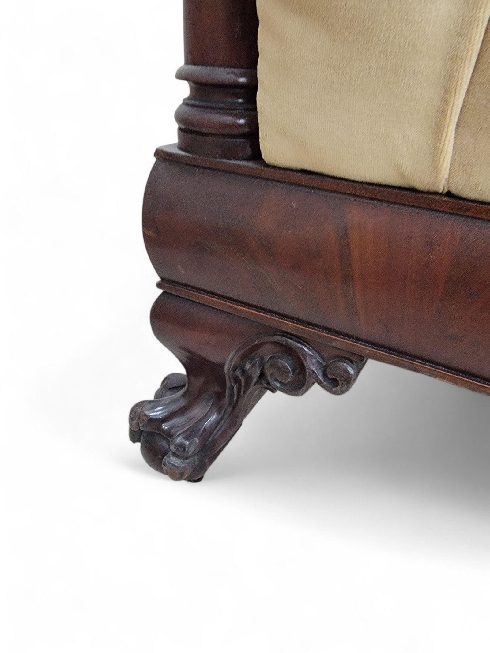 Antique English Colonial Mahogany Cube Chair - 4