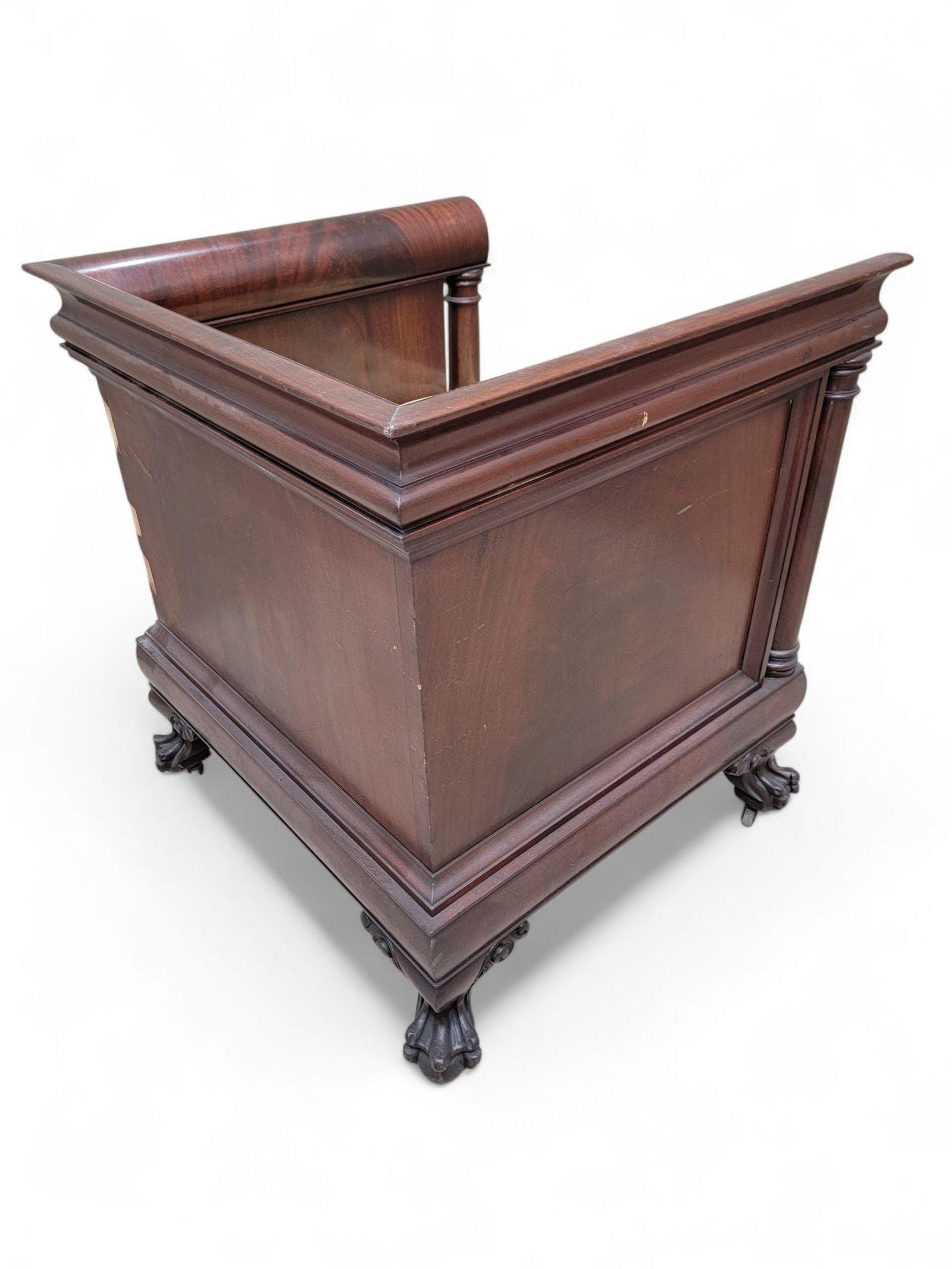 Antique English Colonial Mahogany Cube Chair - 7