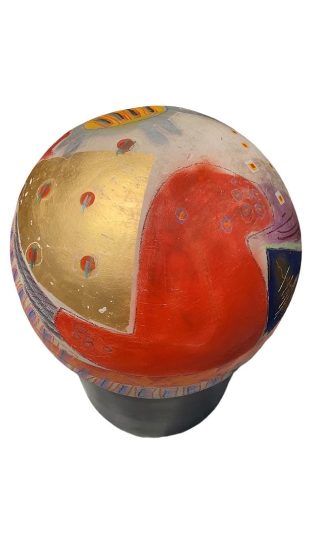 MCM Multi Color Ball Sculpture on Clay Planter - 2