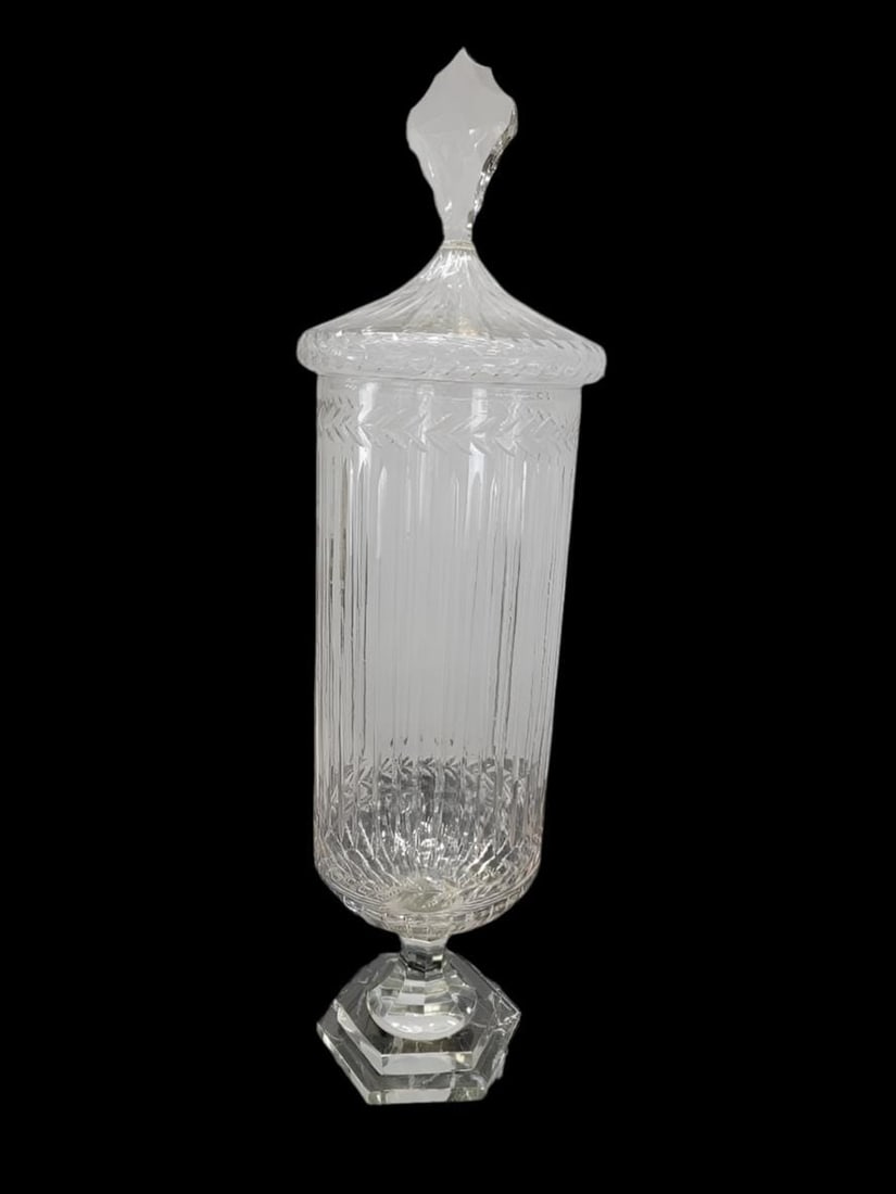 Antique Etched Glass Bonbonniere - Set of 3 - 6