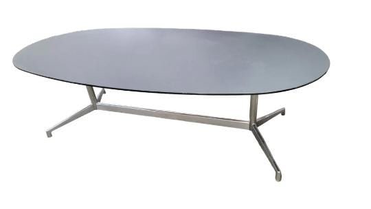 MCM Eames Black Glass and Chrome Table - 3