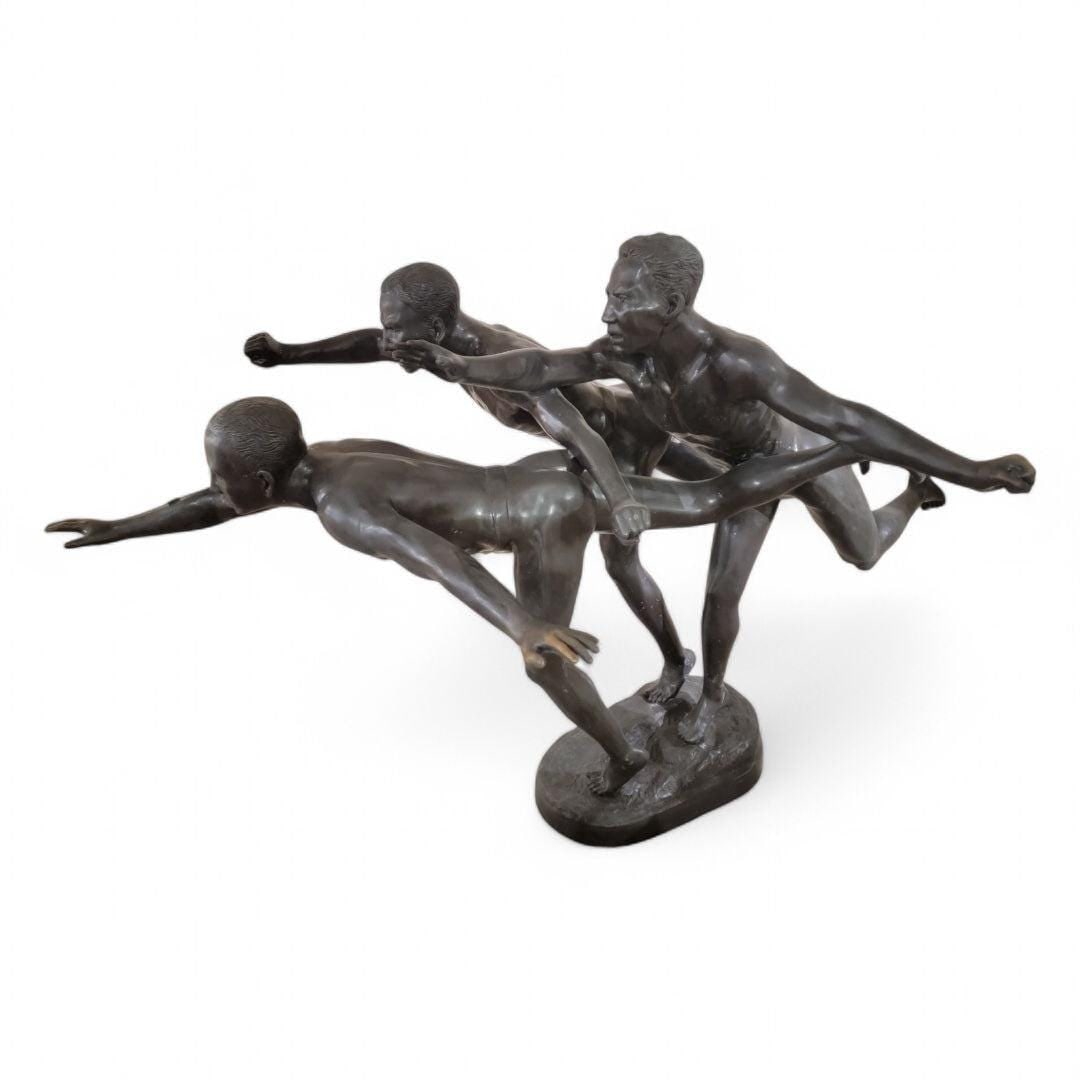 Antique French Art Nouveau Au But' Bronze Sculpture by Alfred Boucher - 6