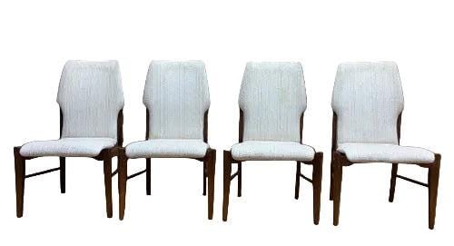 MCM High Back Dining Chairs by Lane - Set of 4: Mid Century Modern Arne Vodder for Lane Furniture Walnut High Back Dining Chairs - Set of 4These walnut dining chairs from Lane Furniture were designed by Arne Vodder. They are the perfect addition to