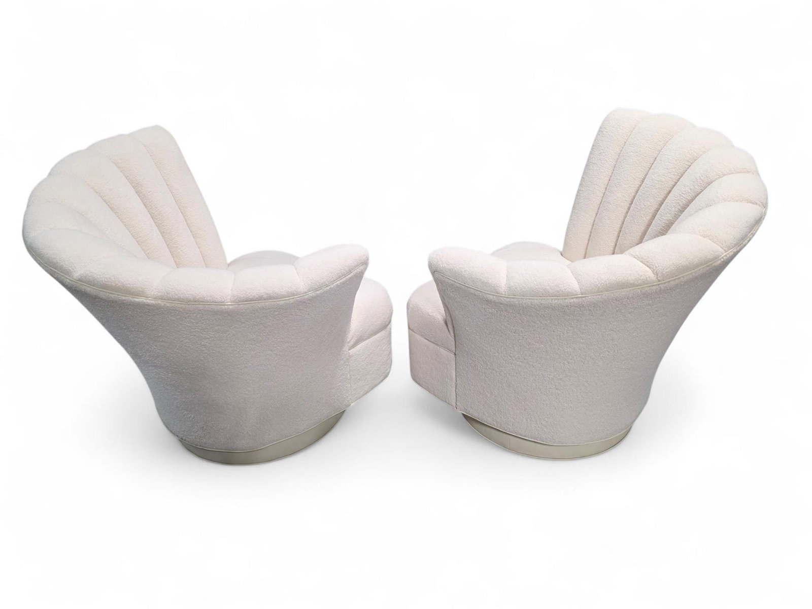 Hollywood Regency Art Deco Style Asymmetrical Channel Back Chairs Newly Reupholstered - 5