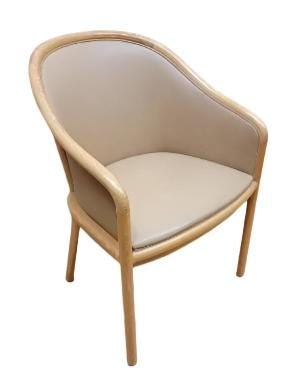 MCM Barrel Back Leather Chair by Ward Bennett: Mid Century Modern Barrel Back Leather Armchair by Ward Bennett for Brickel AssociatesElegant Mid Century modern barrel back armchair, designed & labeled by the iconic Ward Bennett. This chair
