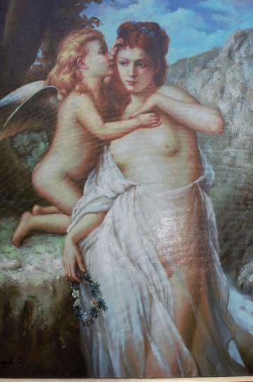 Antique French Neoclassical Style Painting - 6