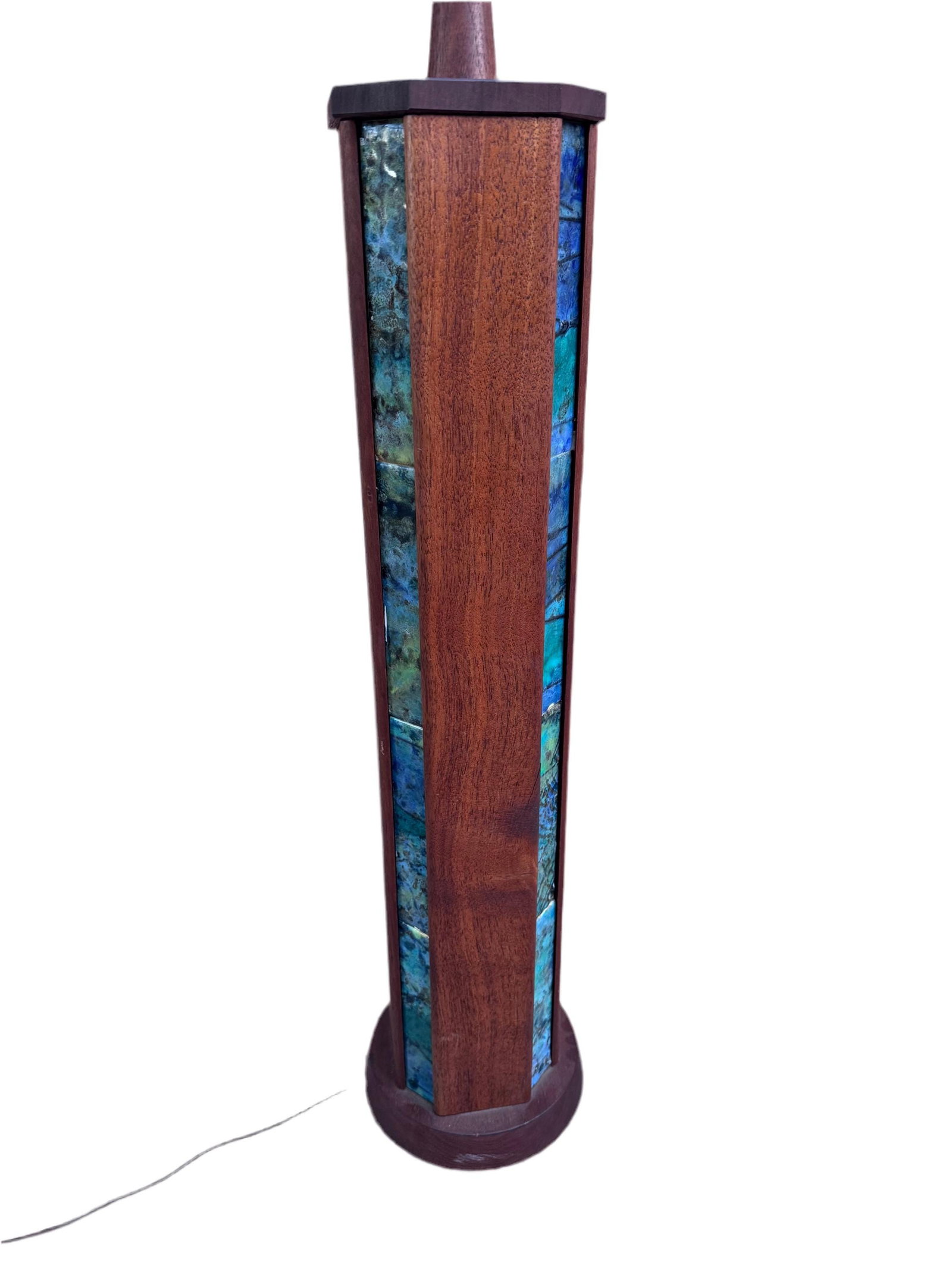 MCM Harris Strong Wood and Ceramic Tile Table Lamp - 7