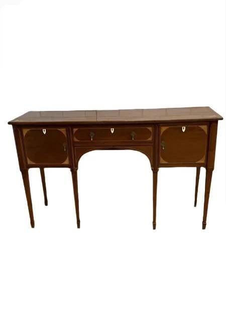 Antique Federal Style Mahogany Inlaid Spade Foot Sideboard (1 of 7)