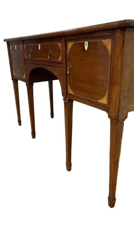Antique Federal Style Mahogany Inlaid Spade Foot Sideboard - 4