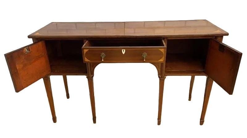 Antique Federal Style Mahogany Inlaid Spade Foot Sideboard - 7