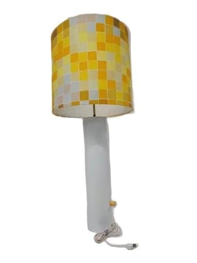 MCM Italian Retro Table Lamp with Yellow Shade - 5