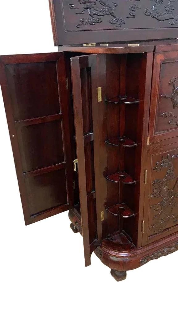 MCM Chinese Rosewood Flip Top Dry Bar Cabinet - 3