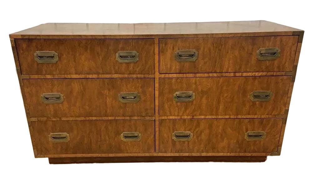 Vintage Campaign Style Dresser and Headboard by Dixie Campaigner - 2