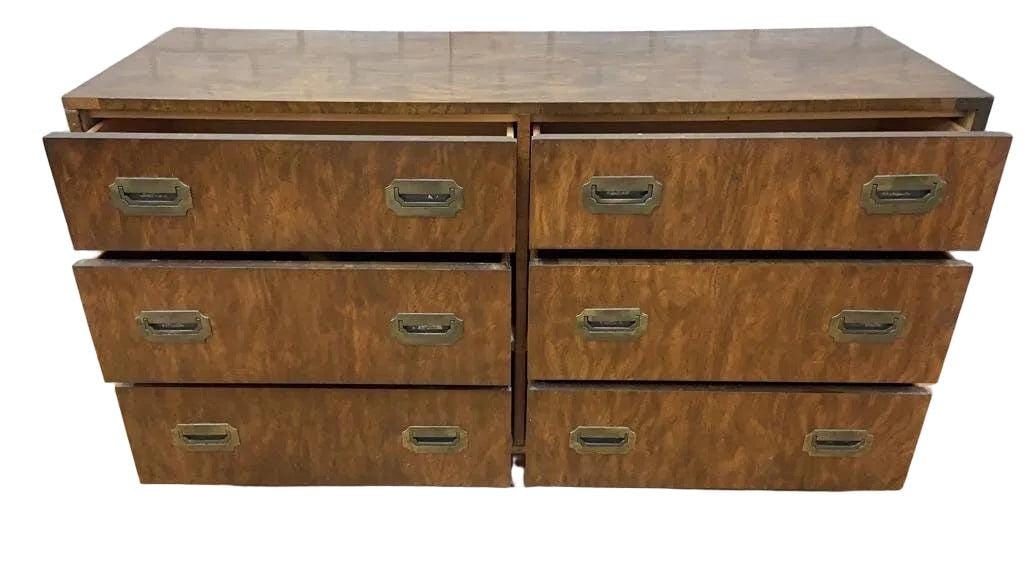 Vintage Campaign Style Dresser and Headboard by Dixie Campaigner - 6
