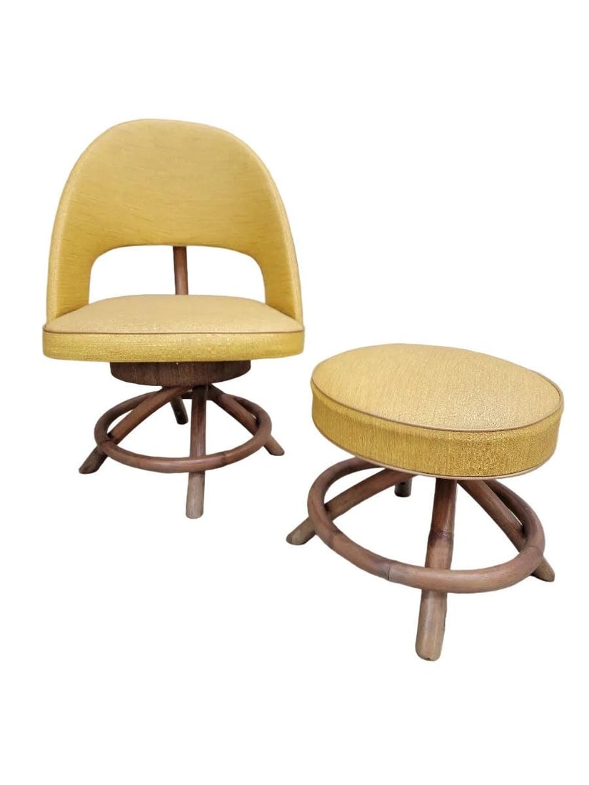 MCM Saarinen Style Swivel Chair and Ottoman - 6