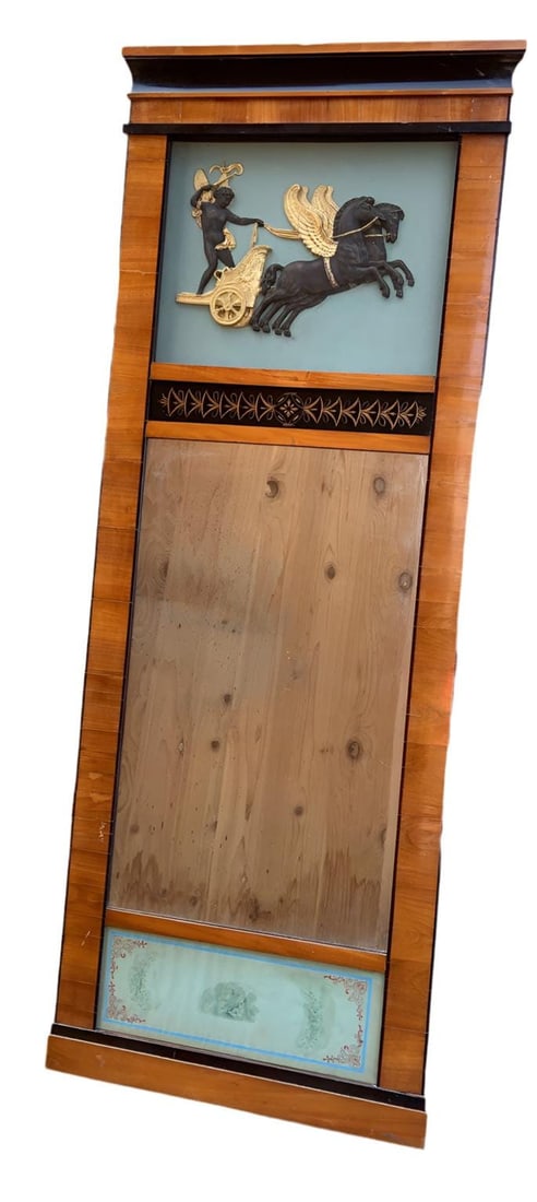 Antique German Biedermeier Style Trumeau Wall Mirror - 5