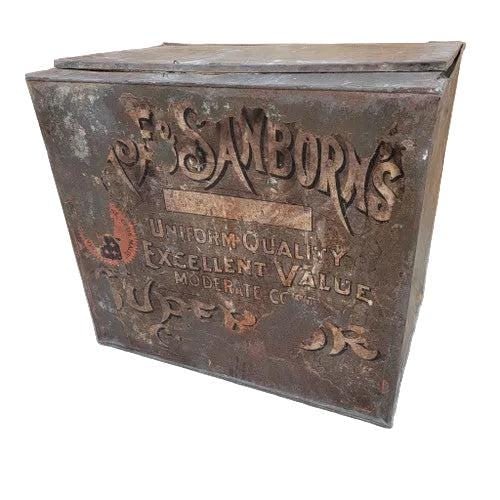 Antique Chase & Sanborn Coffee Tin: Antique Chase & Sanborn Large Coffee TinChase & Sanborn was founded in Boston in 1878 and was the first ground coffee to be packaged in sealed tins. The tin reads "You will find coffee of the highest