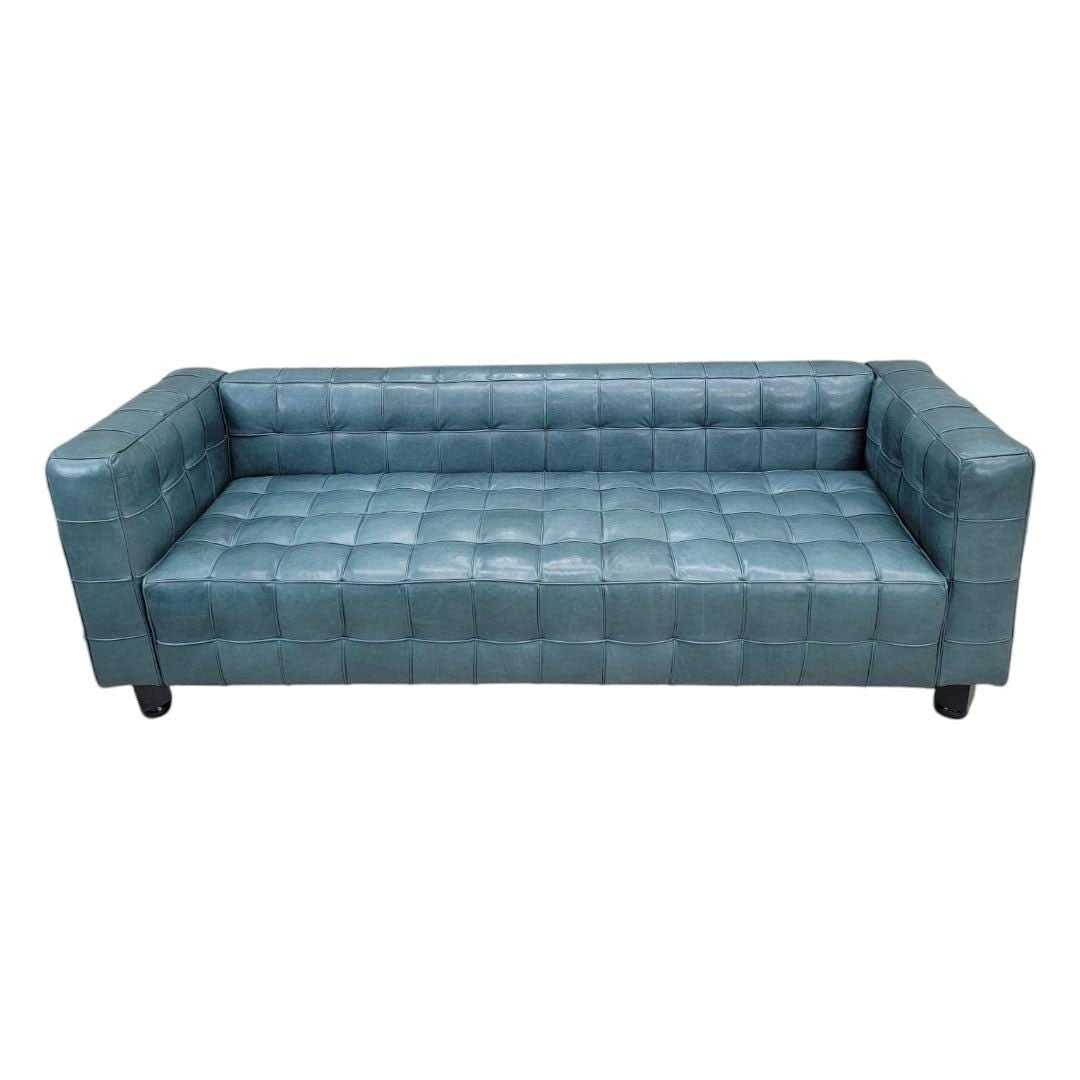 Vintage Italian Kubus Sofa by Josef Hoffmann Newly Reupholstered in Leather - 4