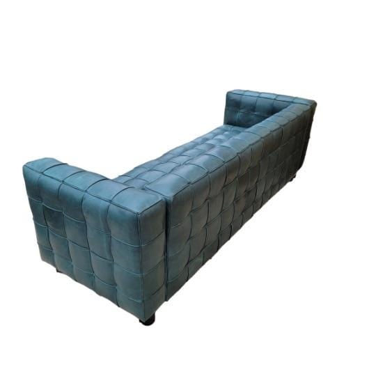 Vintage Italian Kubus Sofa by Josef Hoffmann Newly Reupholstered in Leather - 5