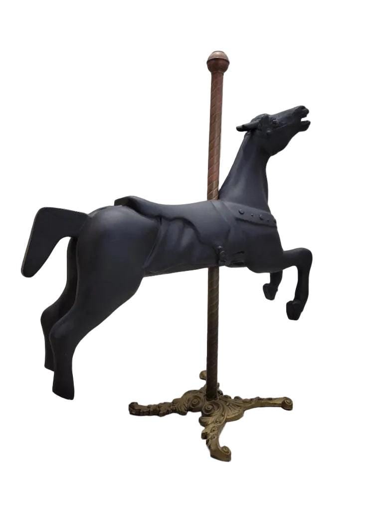 Antique Wood Carved American Jumper Carousel Horse - 2