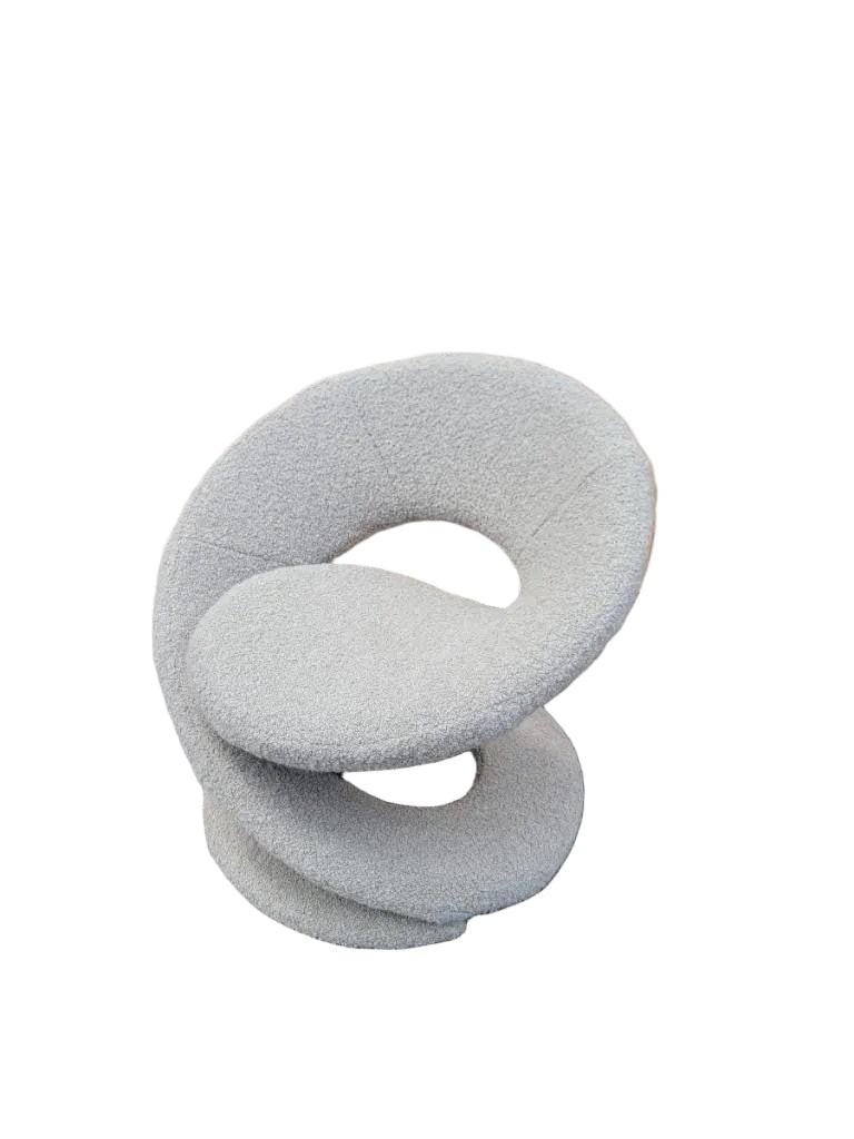 Postmodern Louis Durot Style Spiral Ribbon Chair Newly Reupholstered - 3