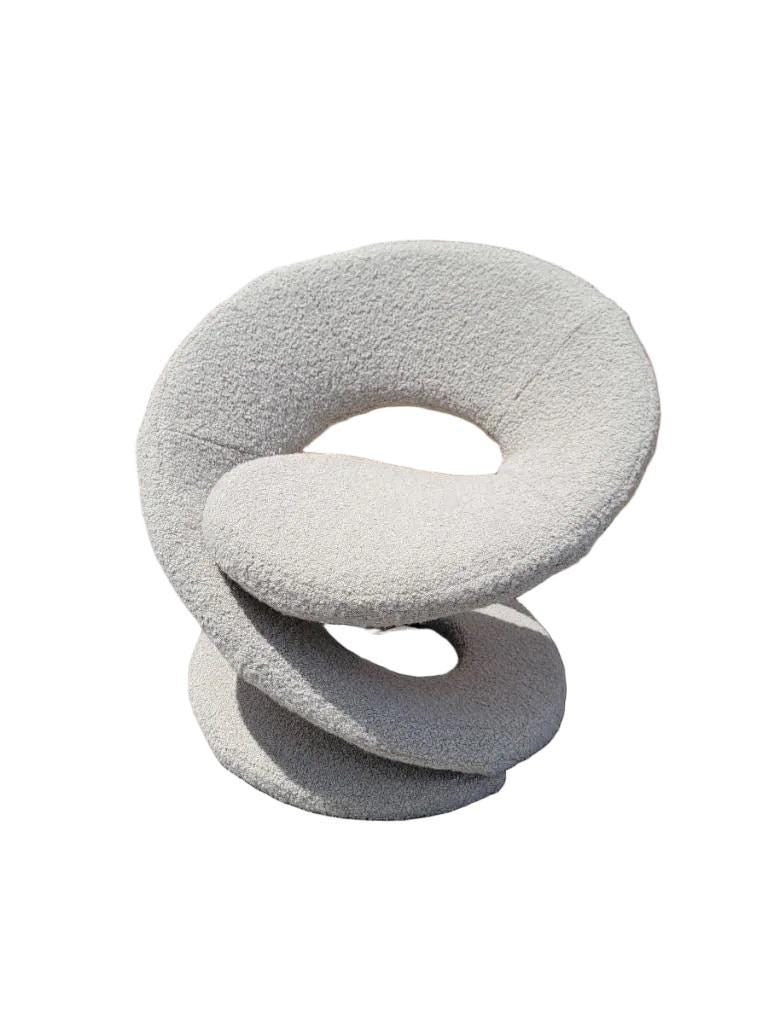 Postmodern Louis Durot Style Spiral Ribbon Chair Newly Reupholstered - 4
