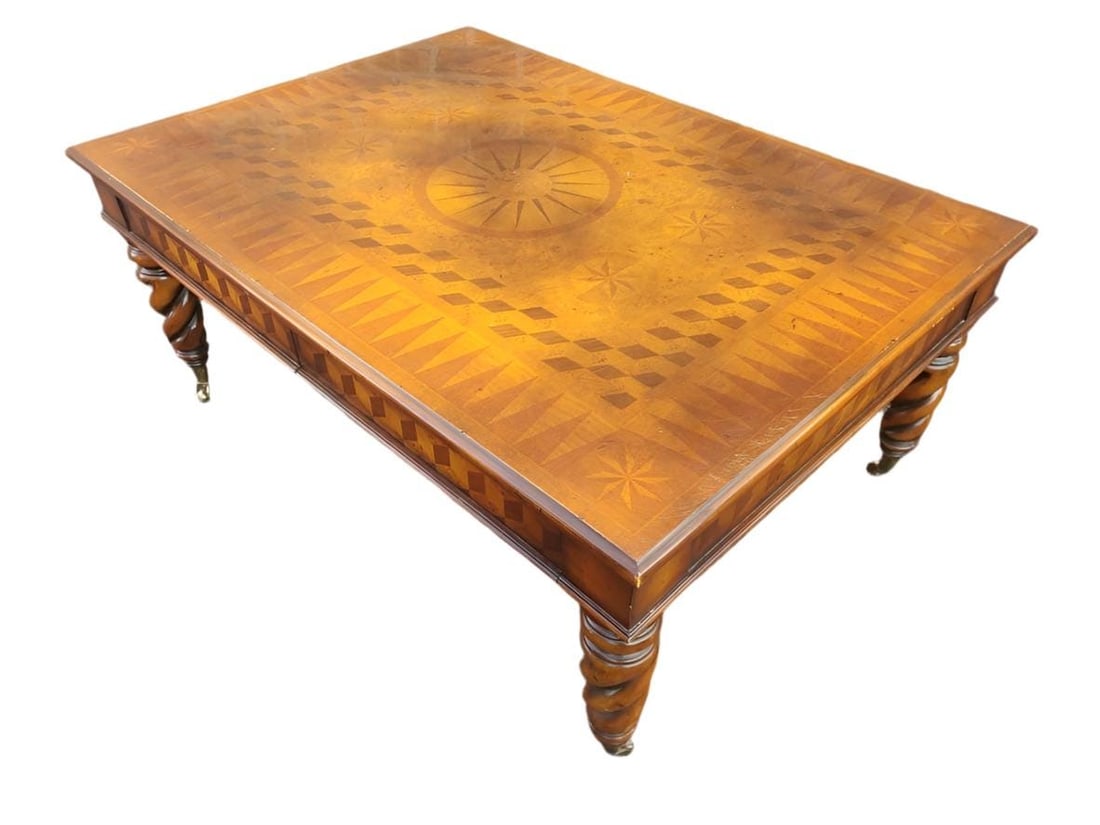 Vintage Victorian English Parquetry Coffee Table - 5