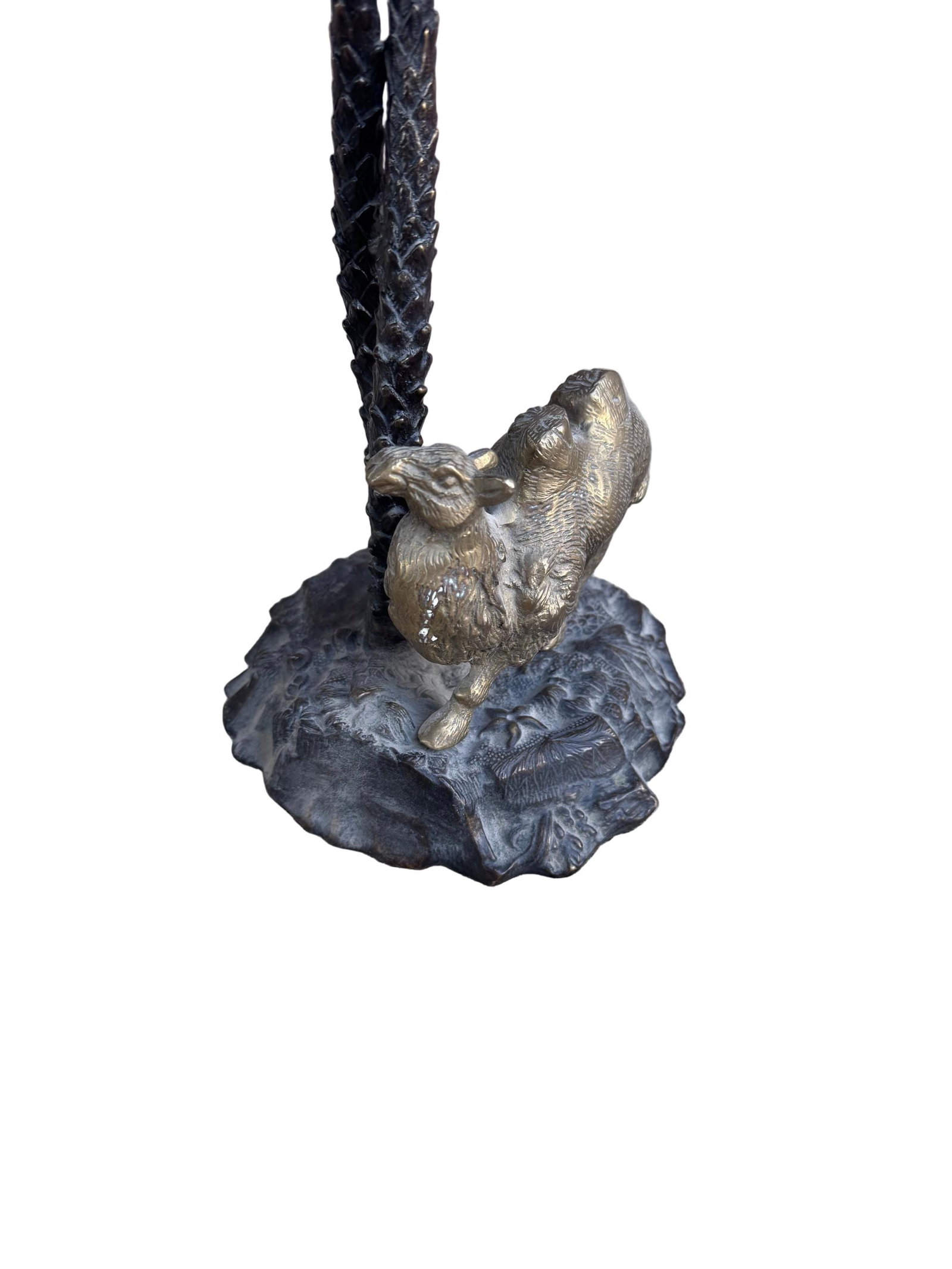 Anglo Indian Bronze Serving Bowl on a Palm Tree Stand with Camel - 5
