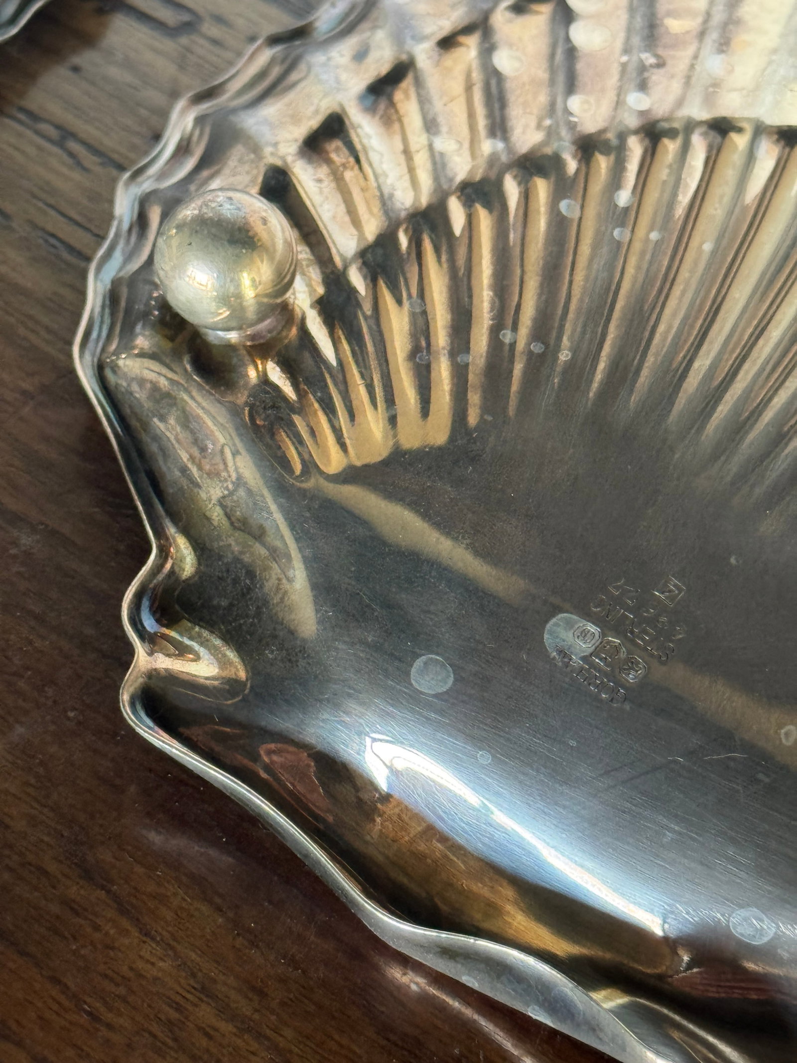 Three-Piece Sterling Silver Gorham Shell Dishes and Martini Tray Set - 5