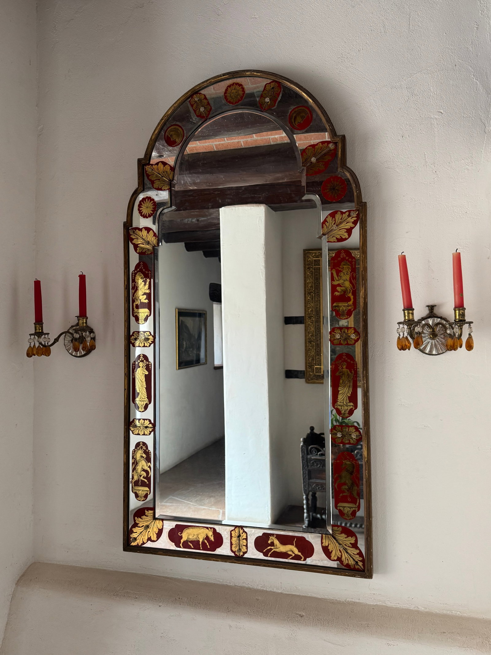 Italian Reverse Glass Mirror, Possibly 19th Century - 2