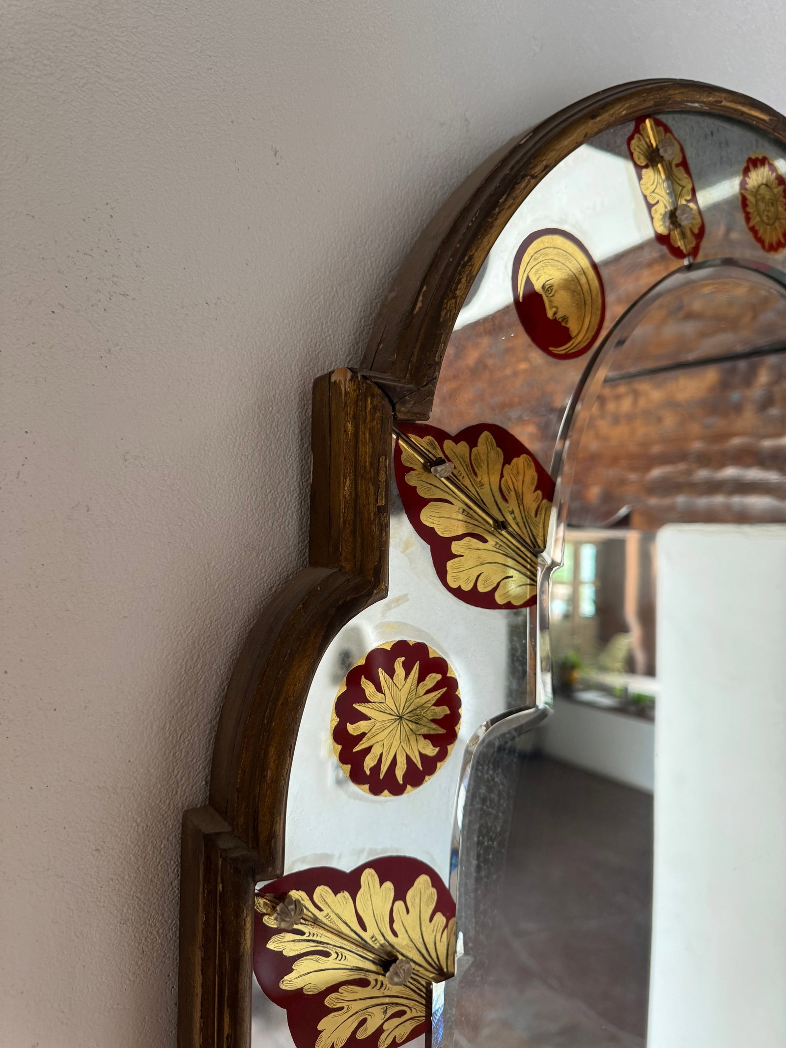 Italian Reverse Glass Mirror, Possibly 19th Century - 5