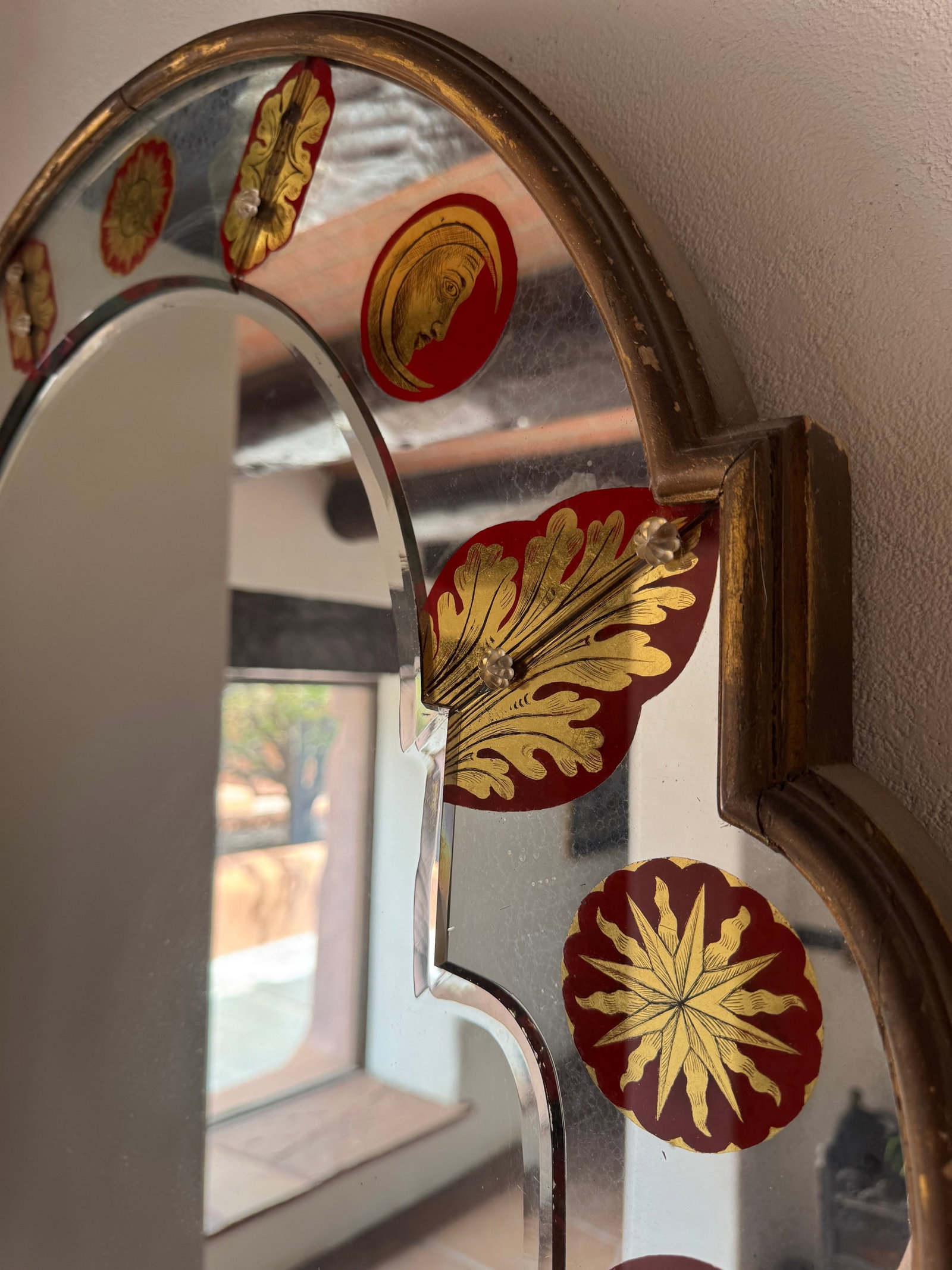 Italian Reverse Glass Mirror, Possibly 19th Century - 6