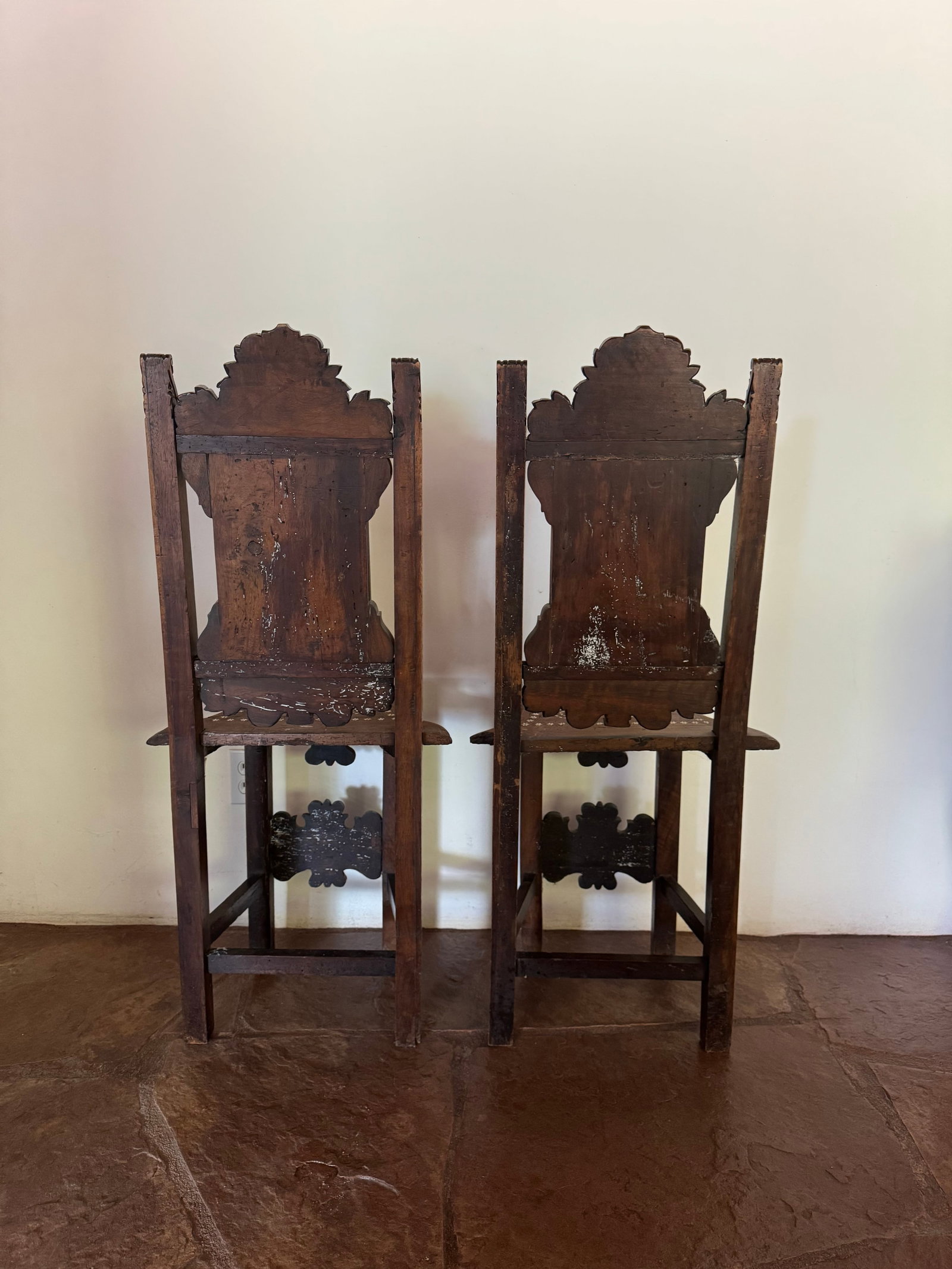 Pair of 19th Century Anglo-Indian Carved Hardwood and Bone Inlaid Chairs - 7
