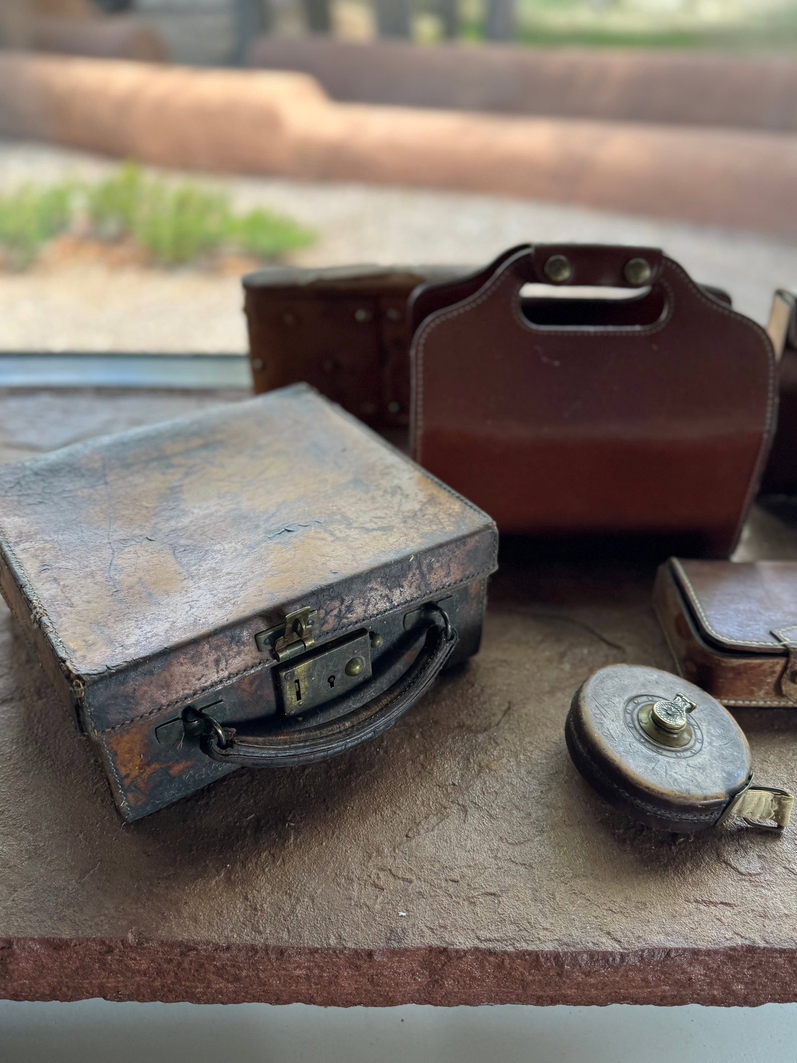 Collection of Vintage Leather Travel Cases and Accessories - 3