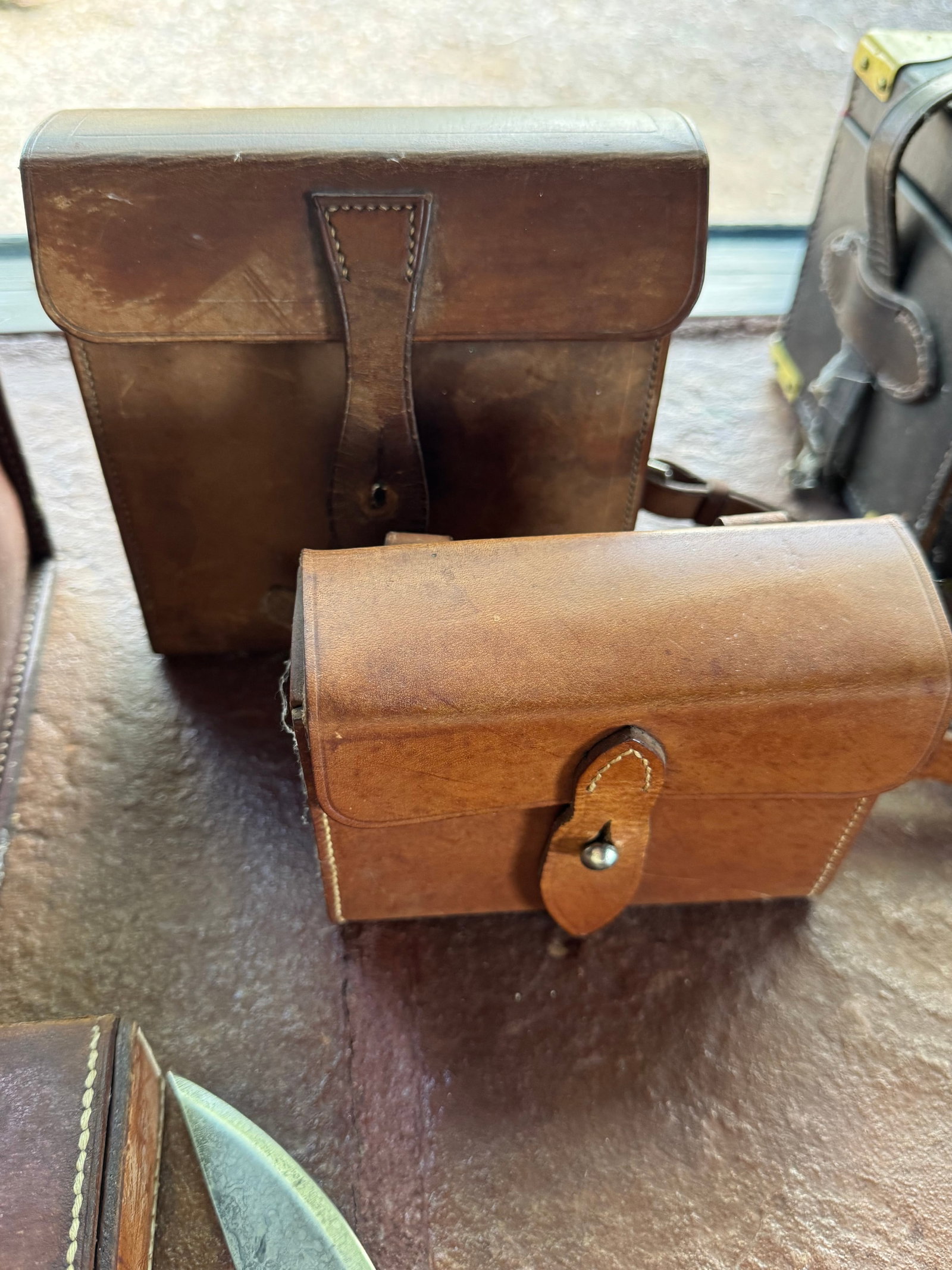 Collection of Vintage Leather Travel Cases and Accessories - 6