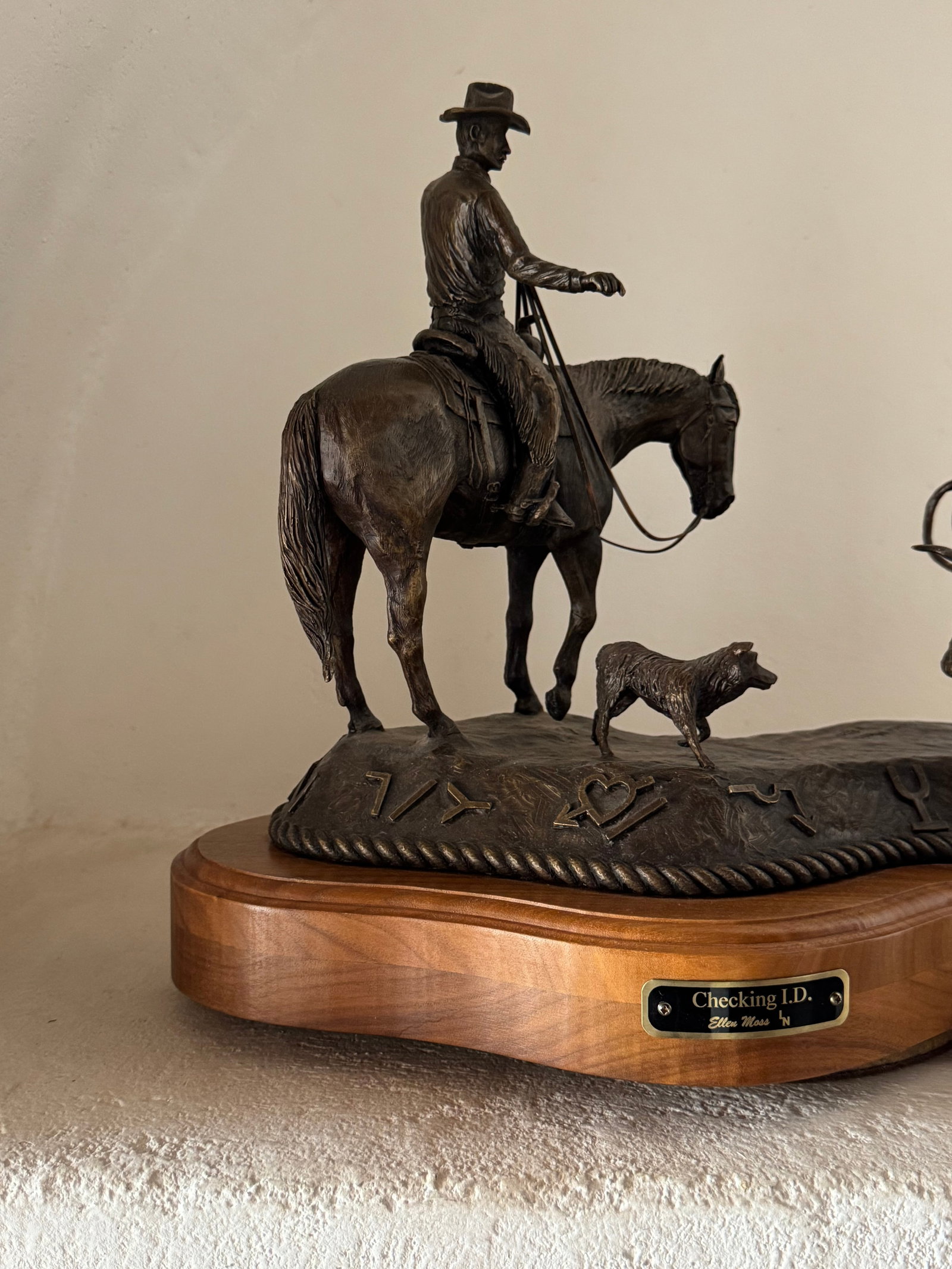Ellen Moss, Bronze Sculpture, "Checking I.D." - 3