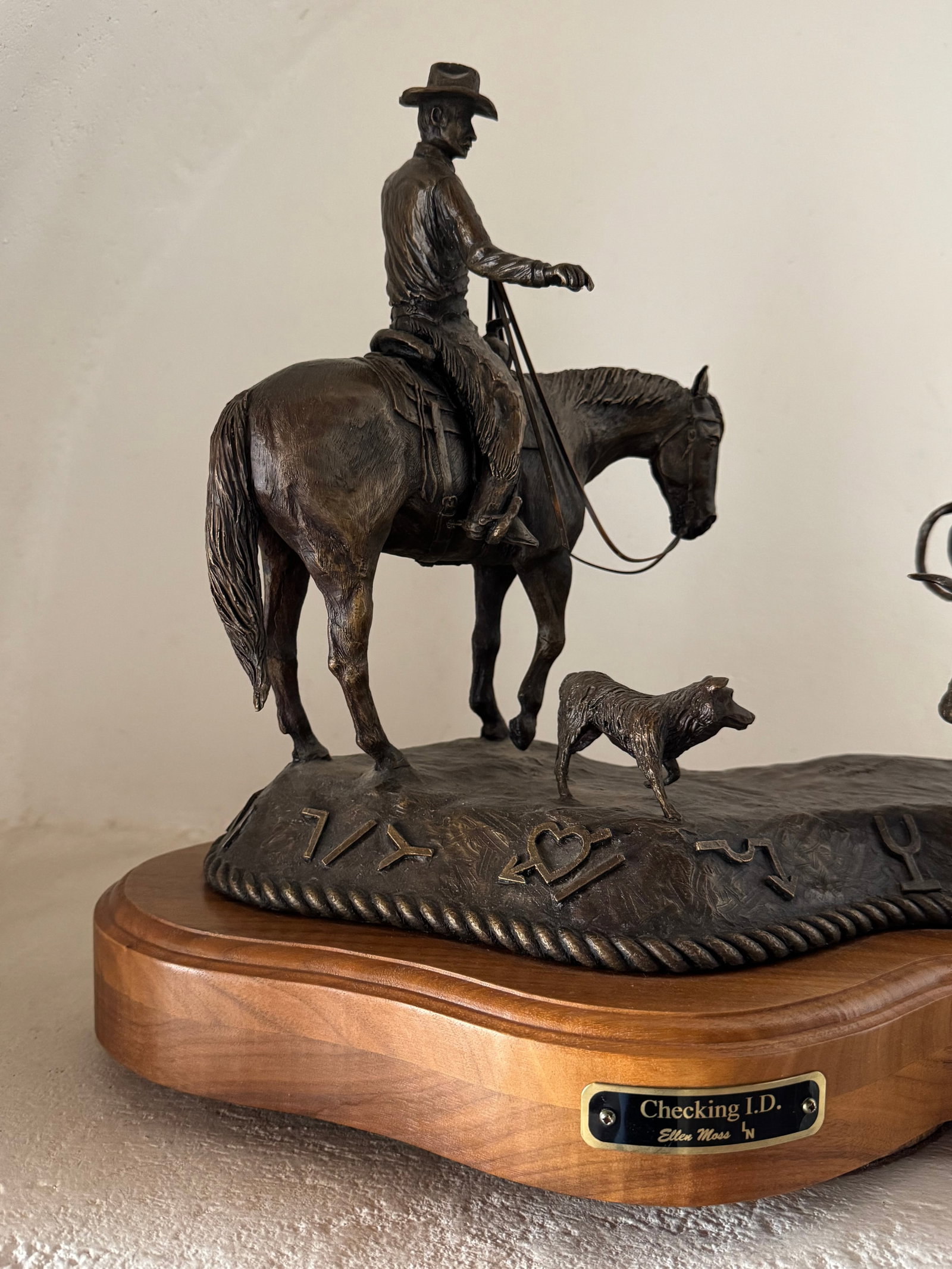 Ellen Moss, Bronze Sculpture, "Checking I.D." - 8