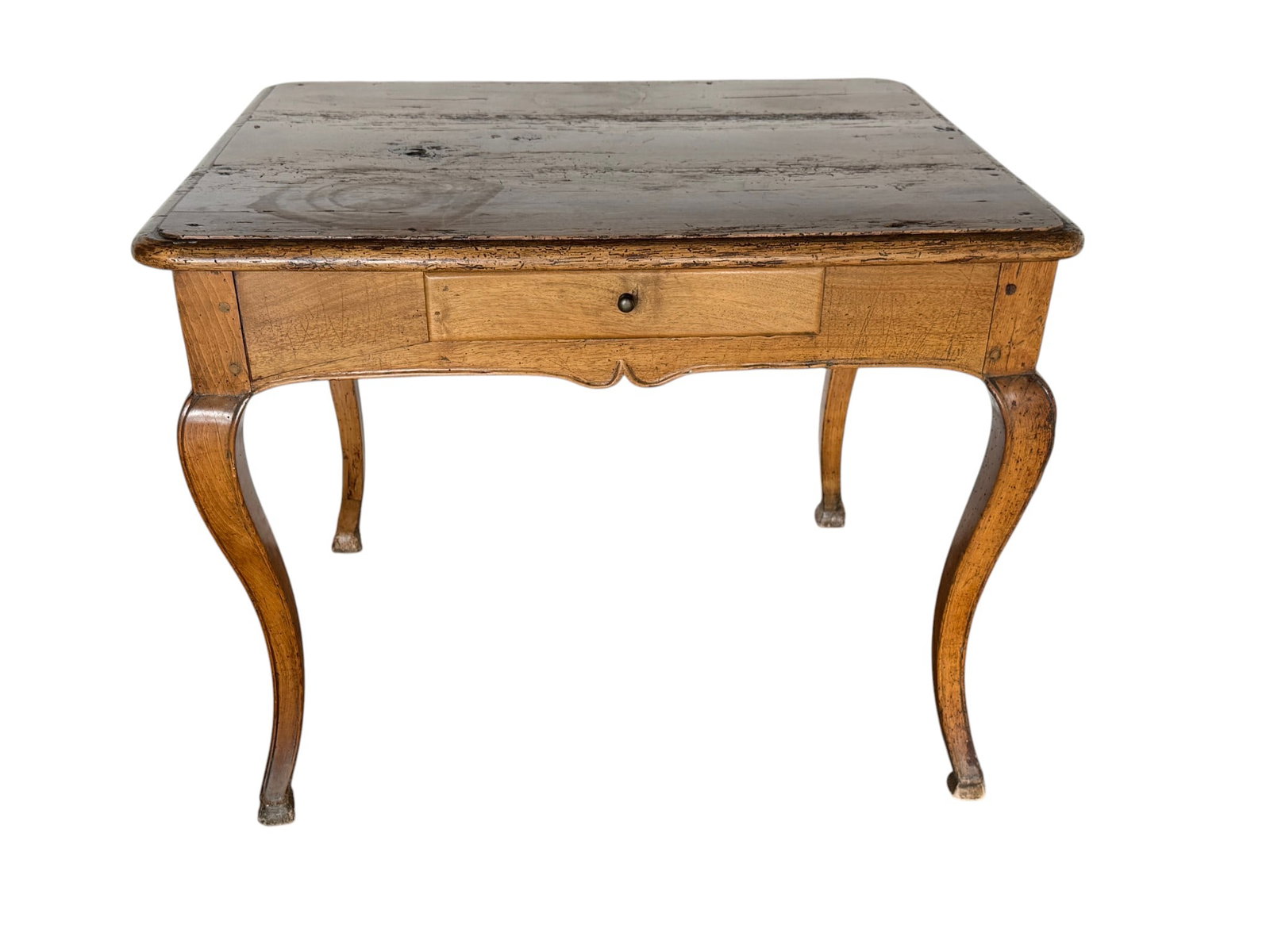 French Provincial Style Oak Side Table with Cabriole Legs (1 of 6)