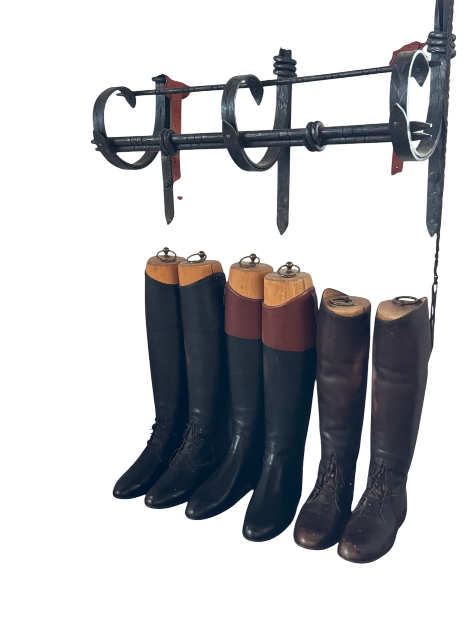 Collection of Six English Leather Riding Boots with Wooden Trees (1 of 6)