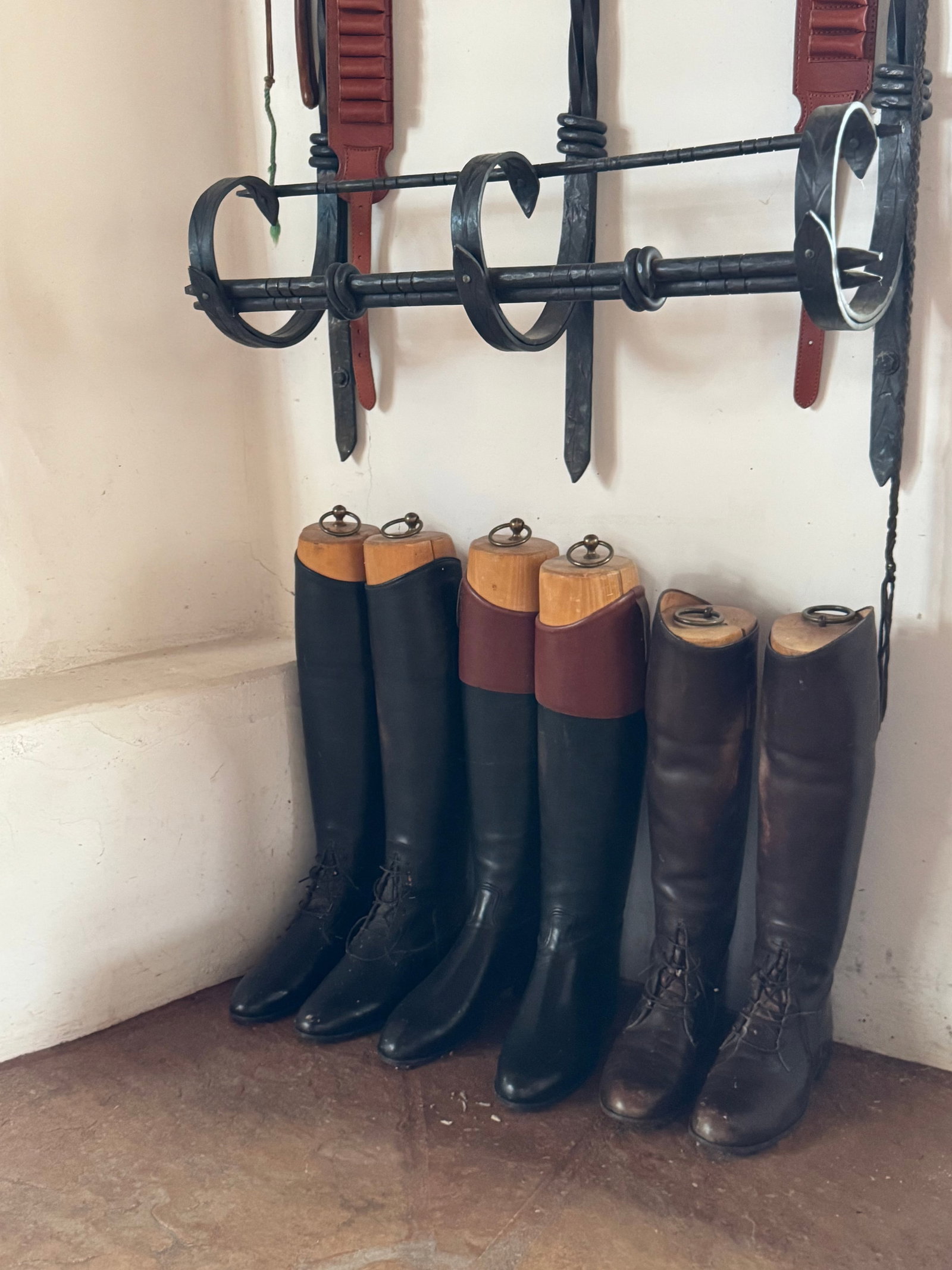Collection of Six English Leather Riding Boots with Wooden Trees - 2