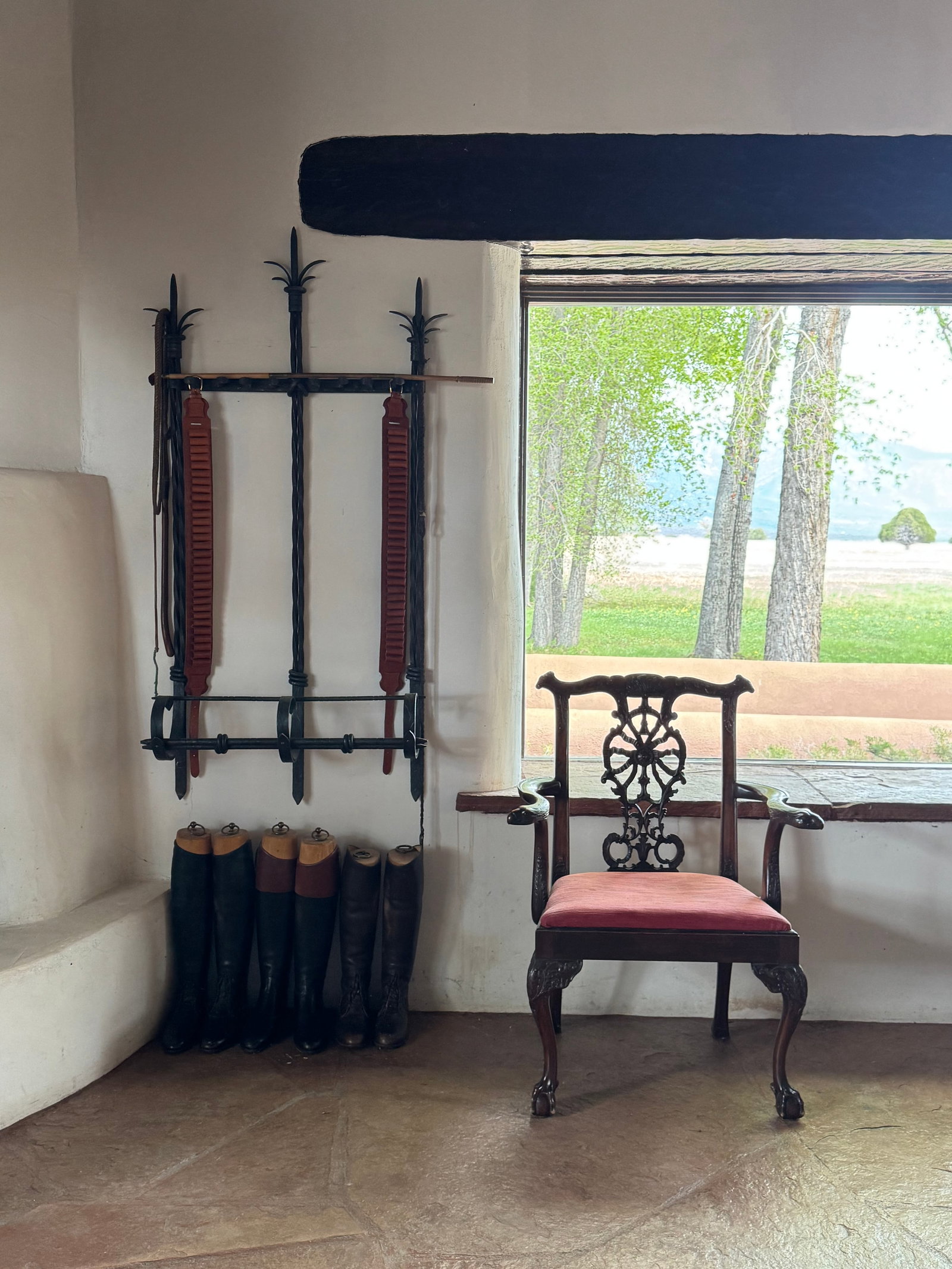 Collection of Six English Leather Riding Boots with Wooden Trees - 5