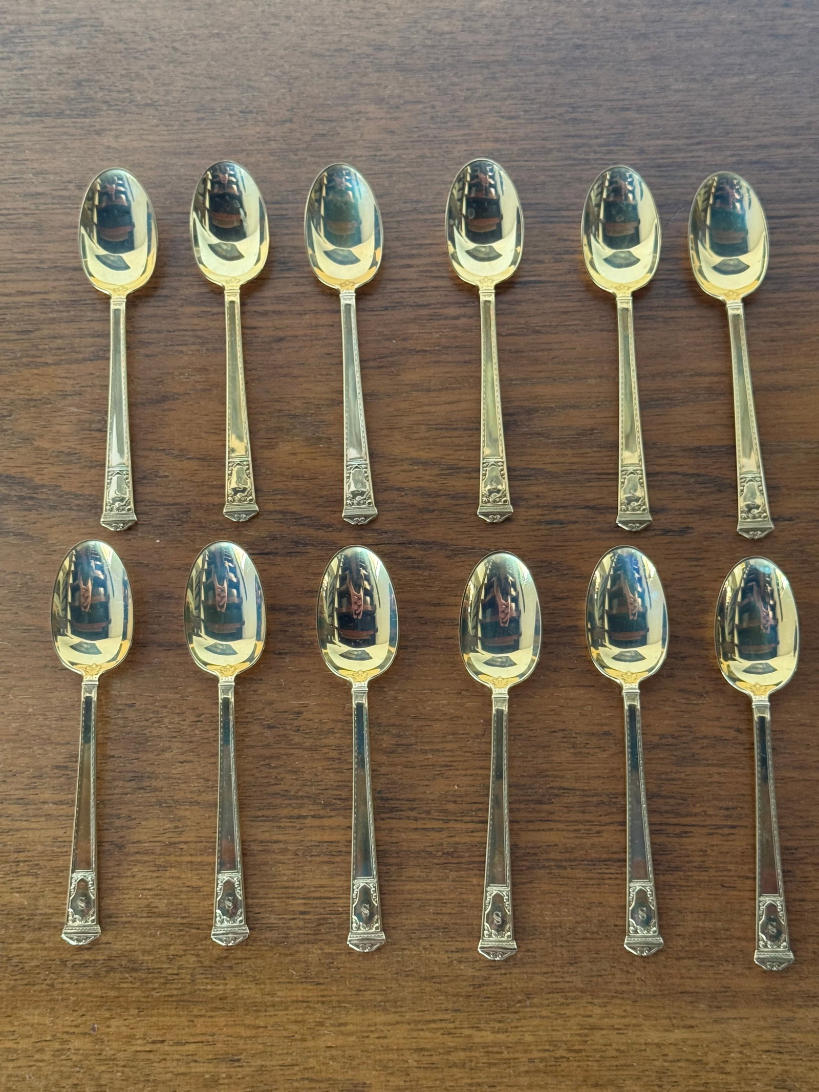 Set of Twelve Tiffany & Co. 14k Gold Demitasse Spoons in Original Roll - 2