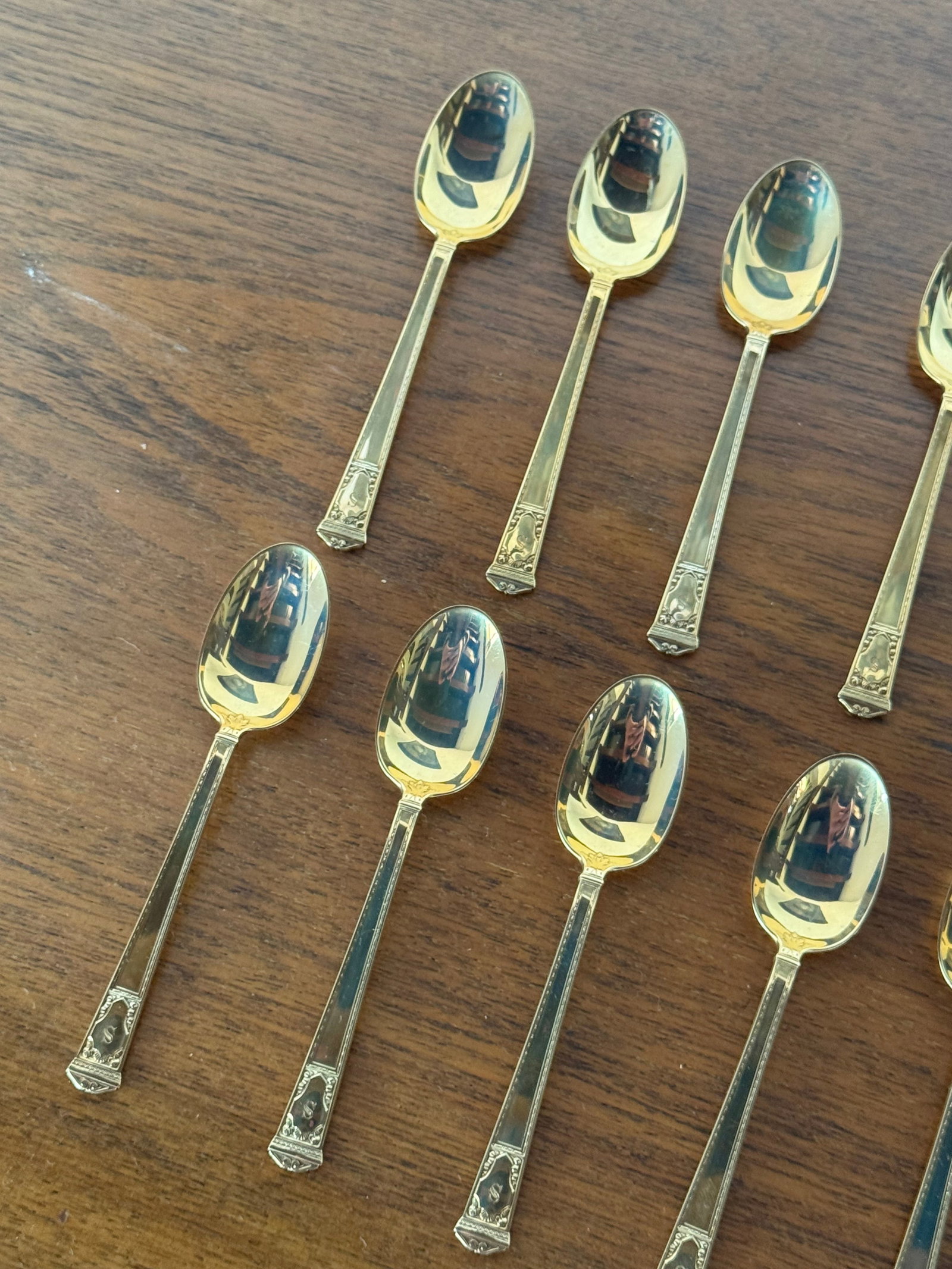 Set of Twelve Tiffany & Co. 14k Gold Demitasse Spoons in Original Roll - 3